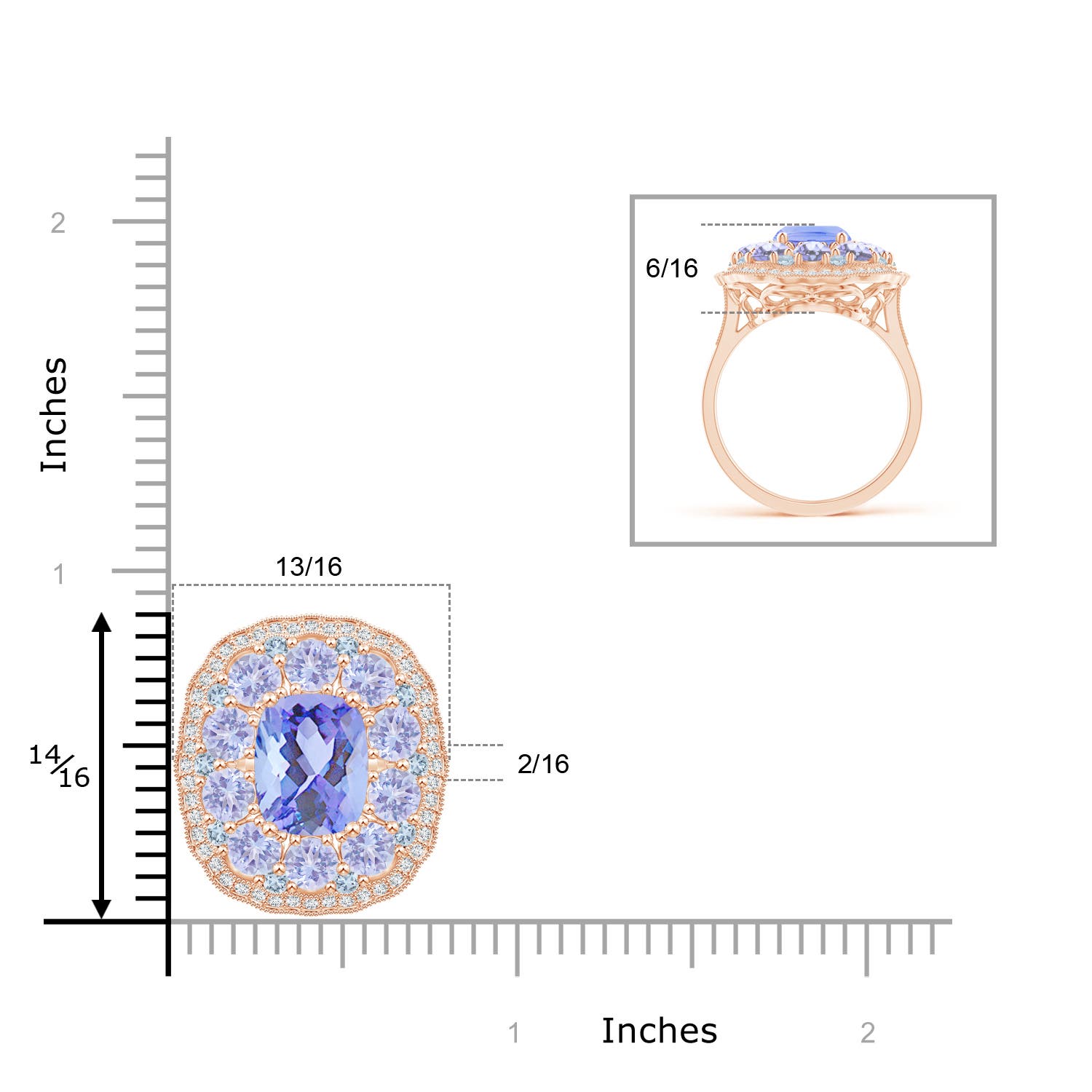 A - Tanzanite / 5.75 CT / 14 KT Rose Gold