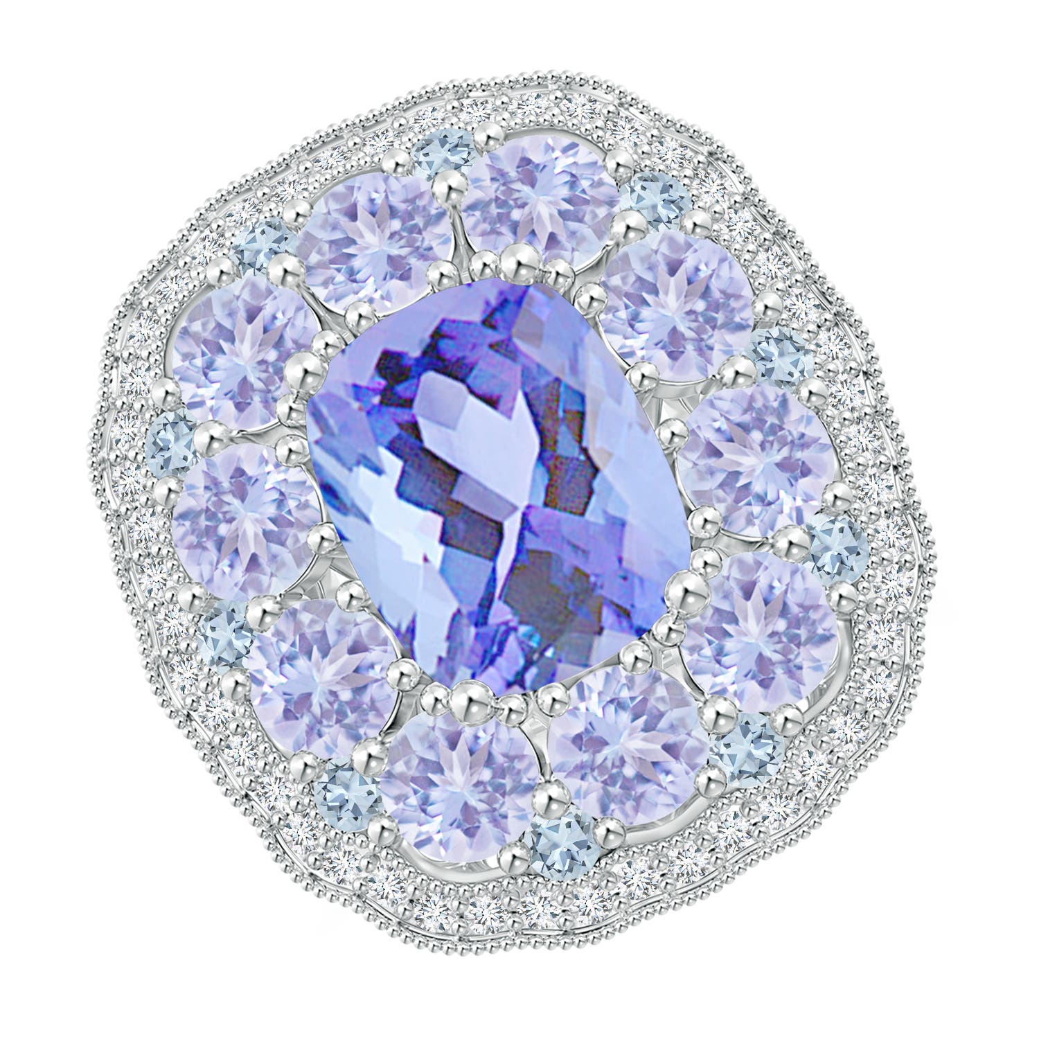 A - Tanzanite / 5.75 CT / 14 KT White Gold