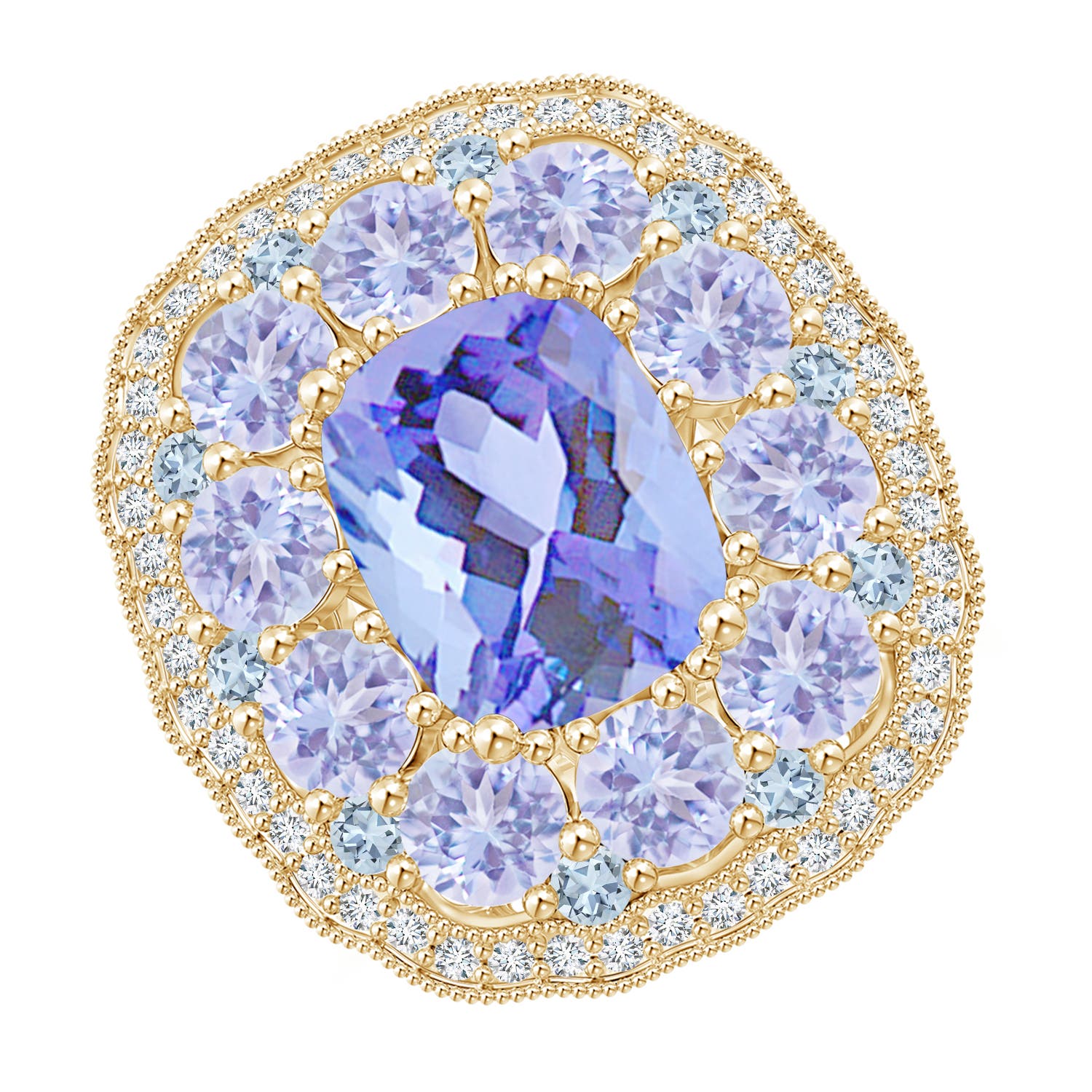 A - Tanzanite / 5.75 CT / 14 KT Yellow Gold