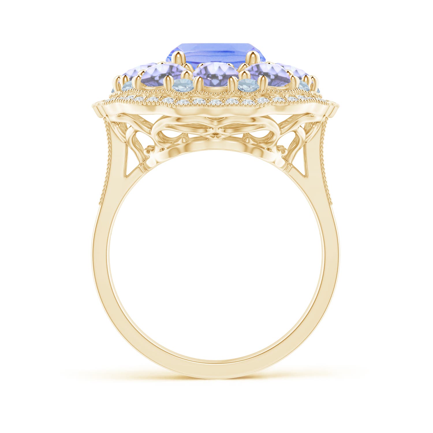 A - Tanzanite / 5.75 CT / 14 KT Yellow Gold