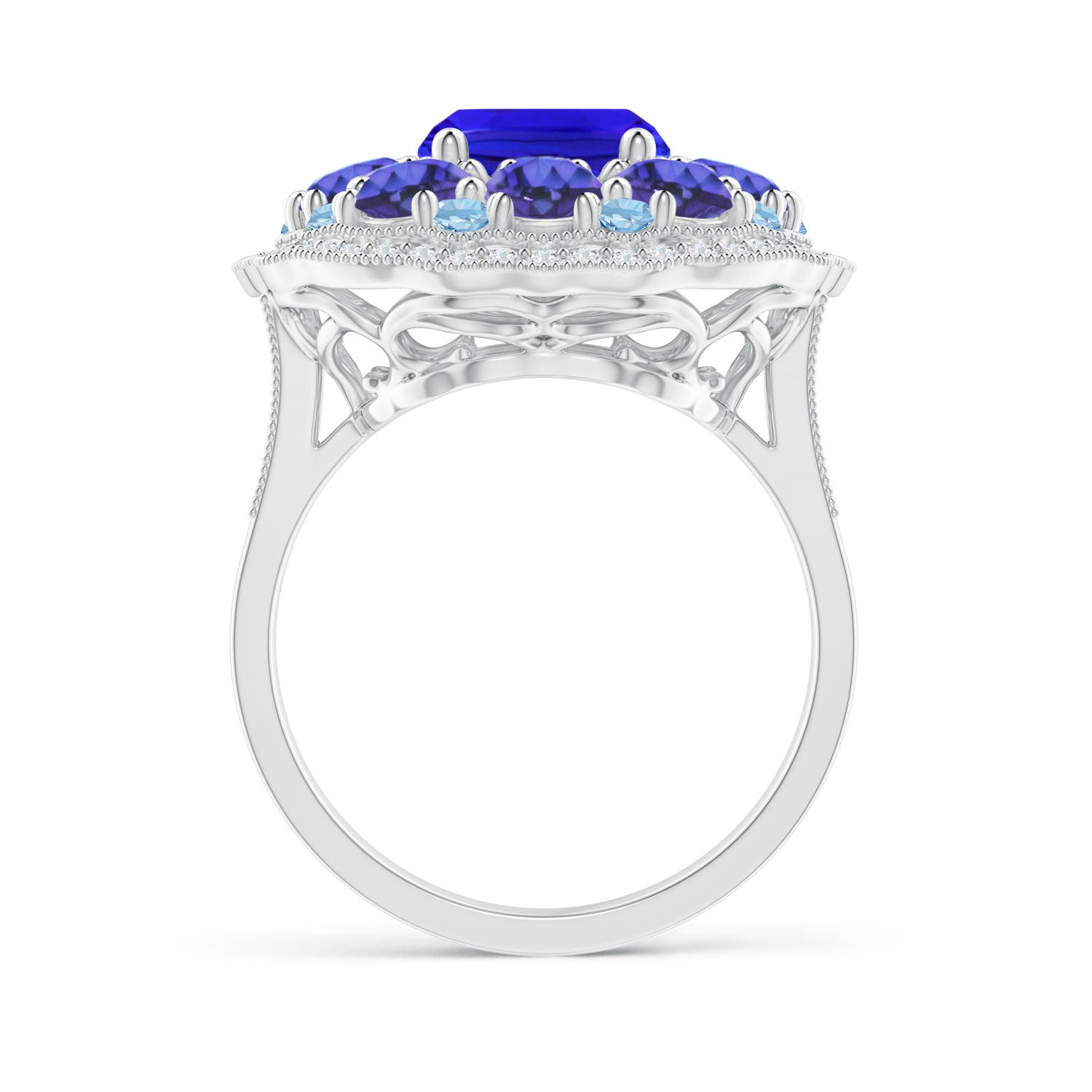 AAA - Tanzanite / 5.75 CT / 14 KT White Gold