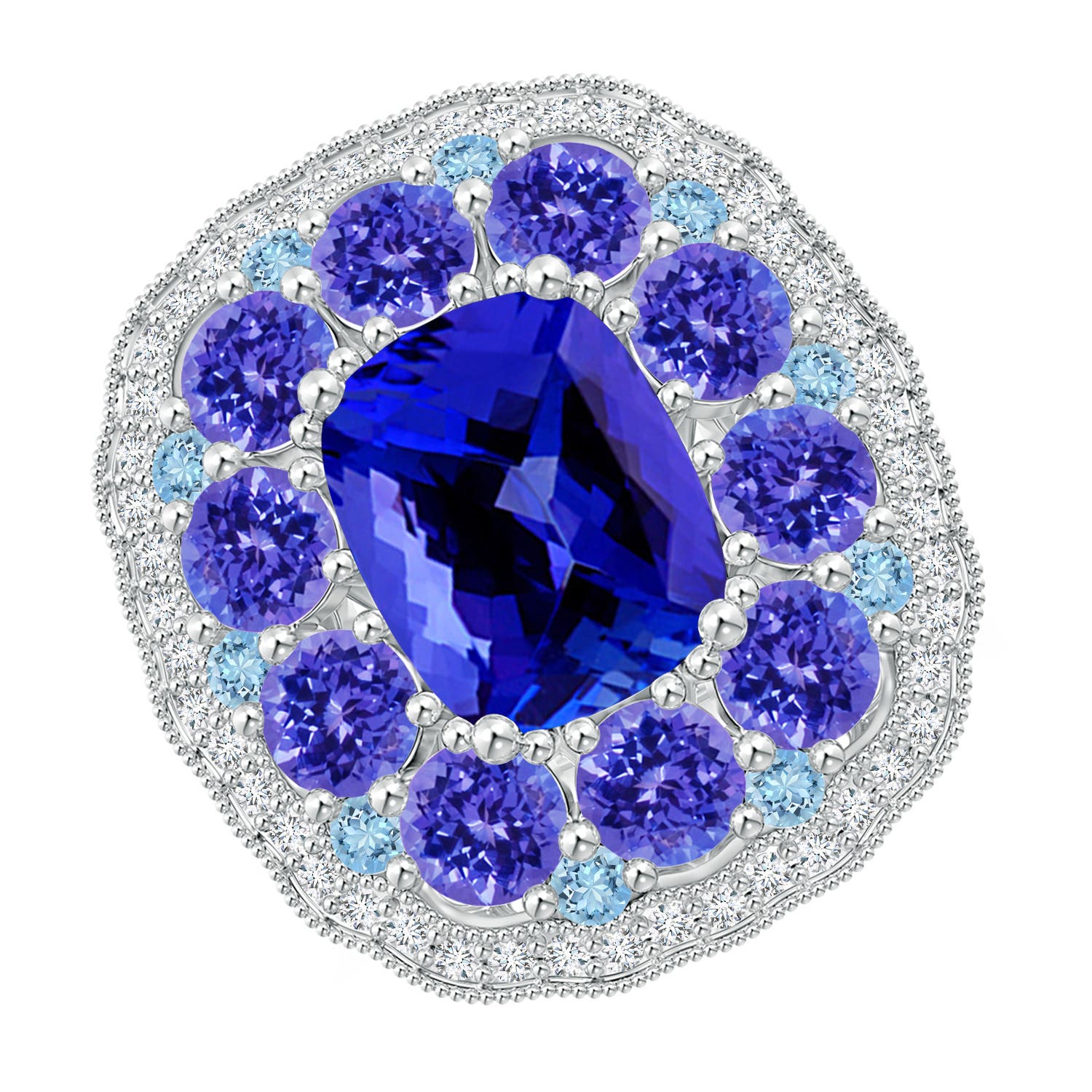 AAAA - Tanzanite / 5.75 CT / 14 KT White Gold