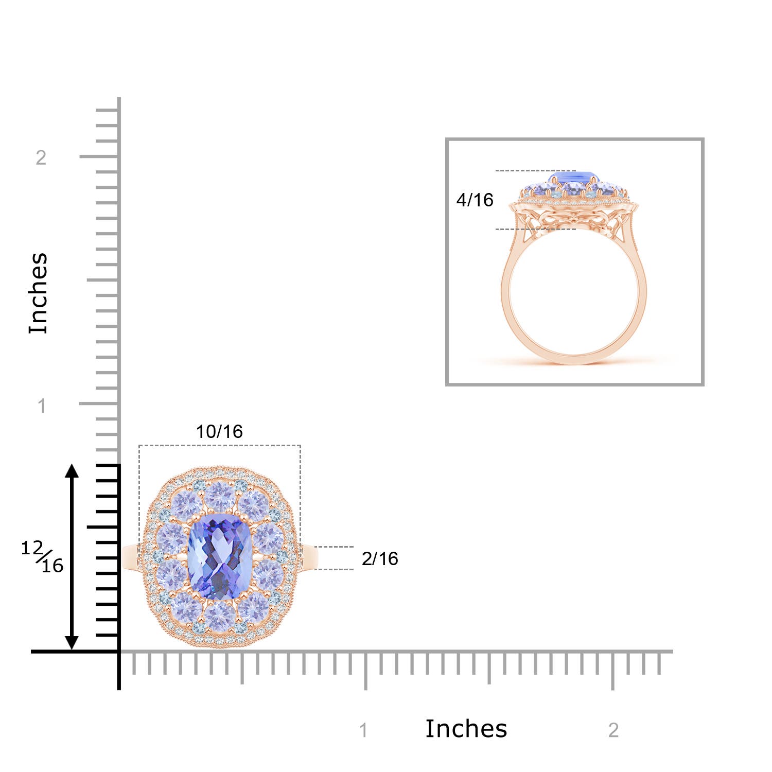 A - Tanzanite / 2.95 CT / 14 KT Rose Gold