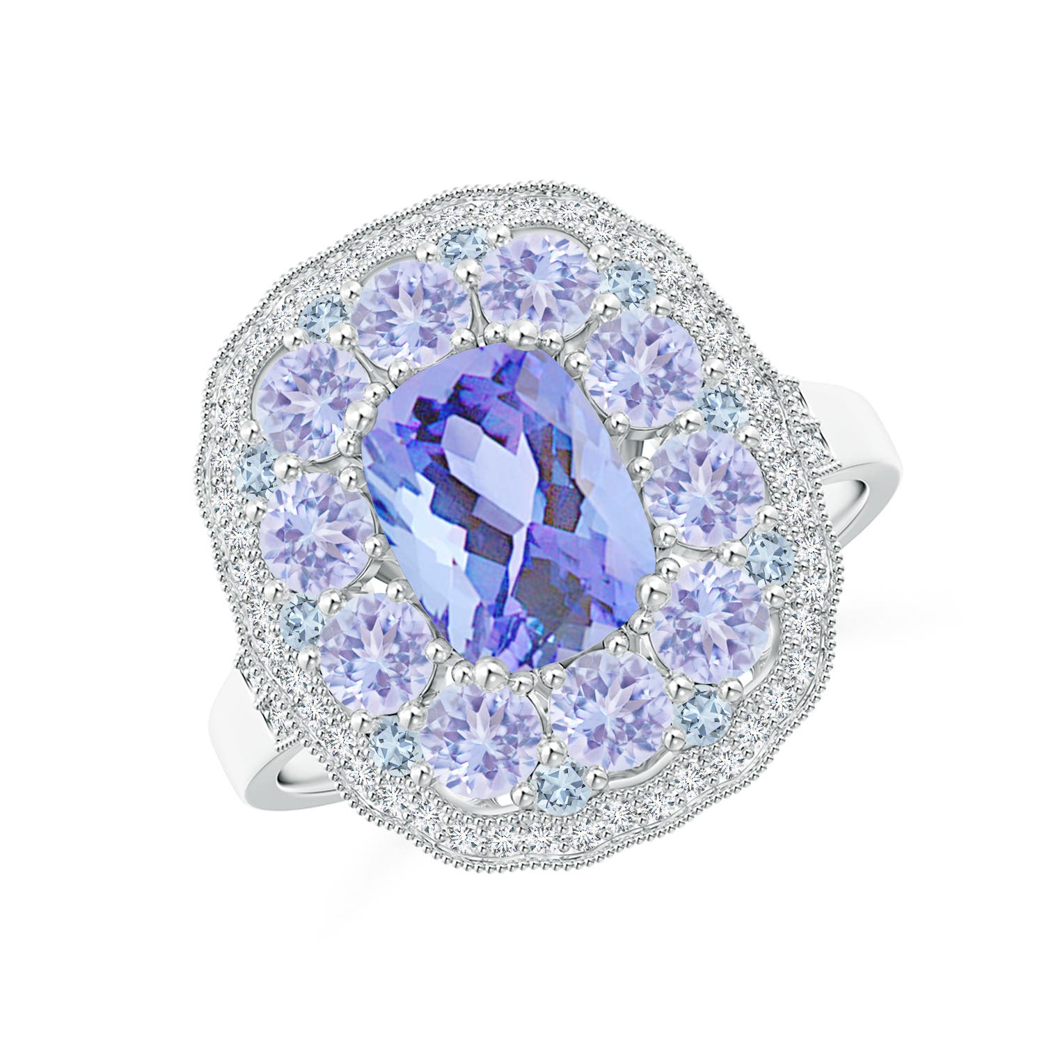 A - Tanzanite / 2.95 CT / 14 KT White Gold