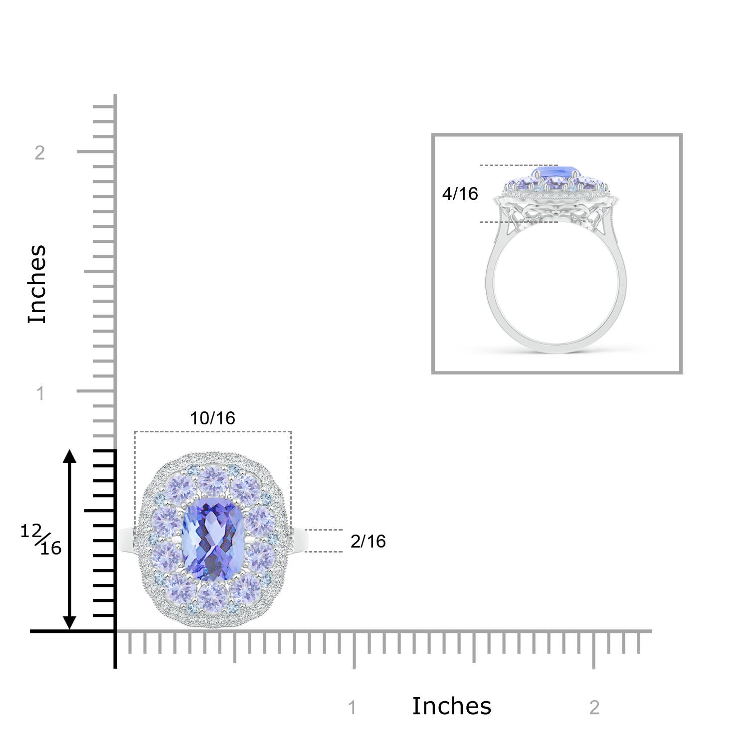 A - Tanzanite / 2.95 CT / 14 KT White Gold