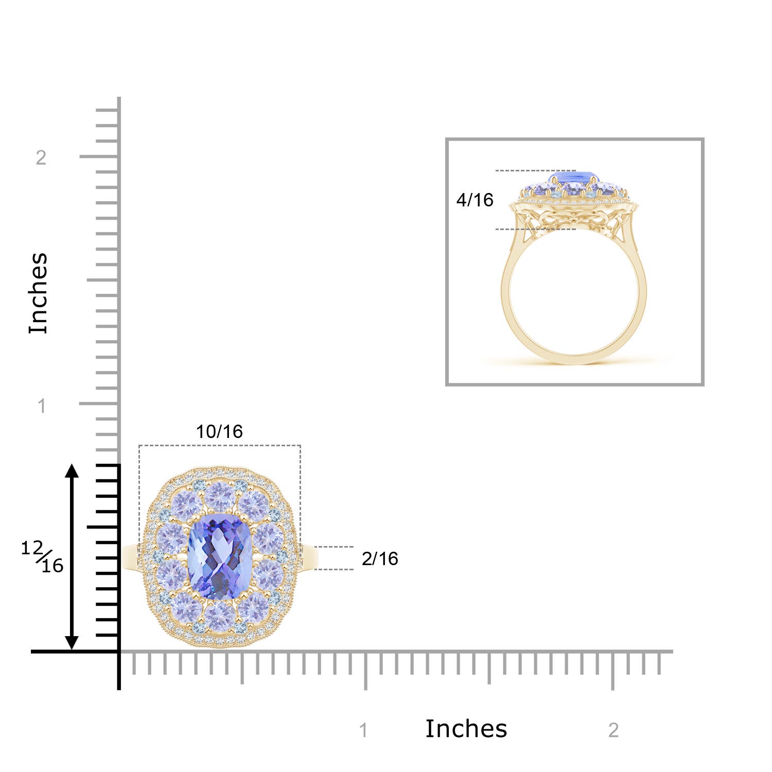 A - Tanzanite / 2.95 CT / 14 KT Yellow Gold