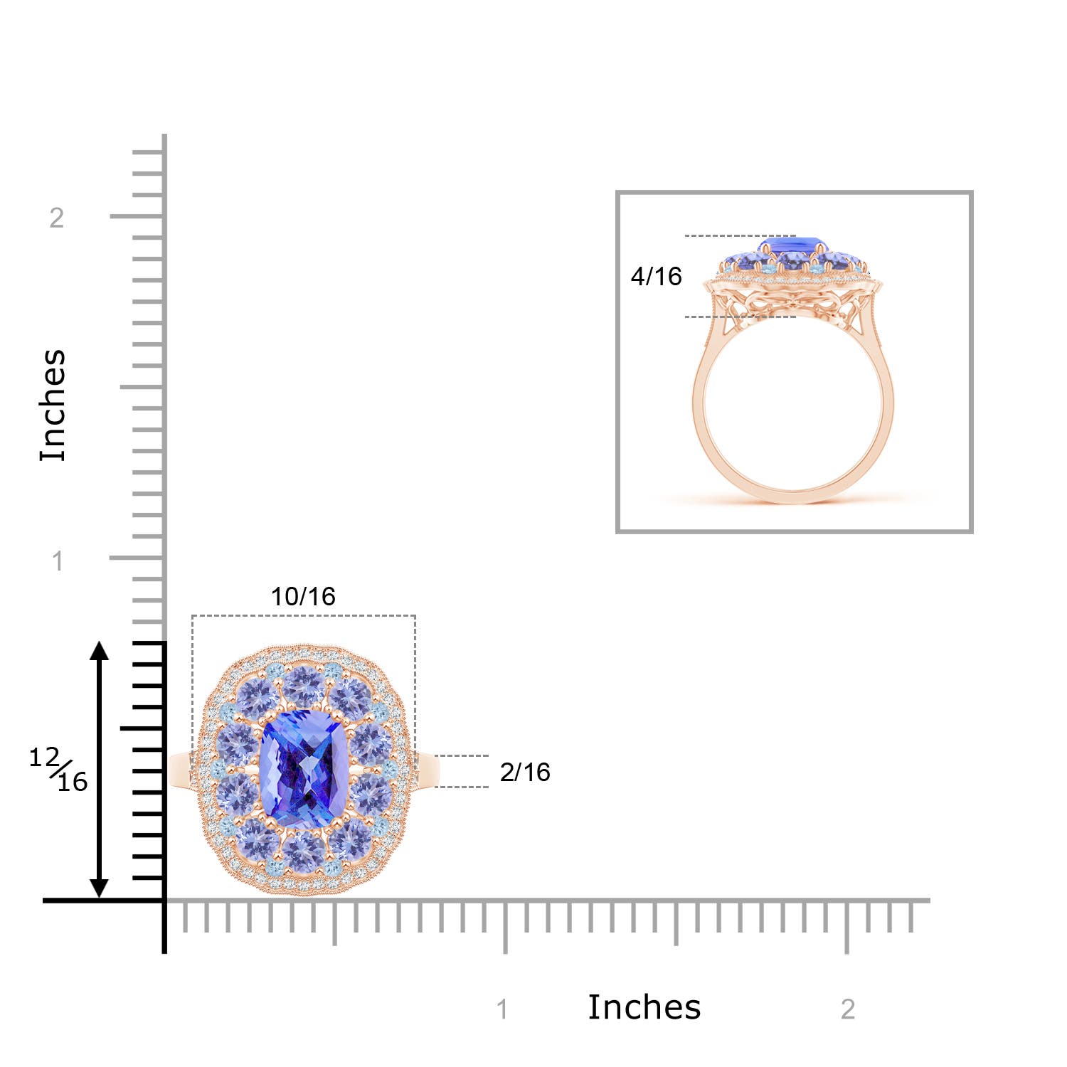 AA - Tanzanite / 2.95 CT / 14 KT Rose Gold