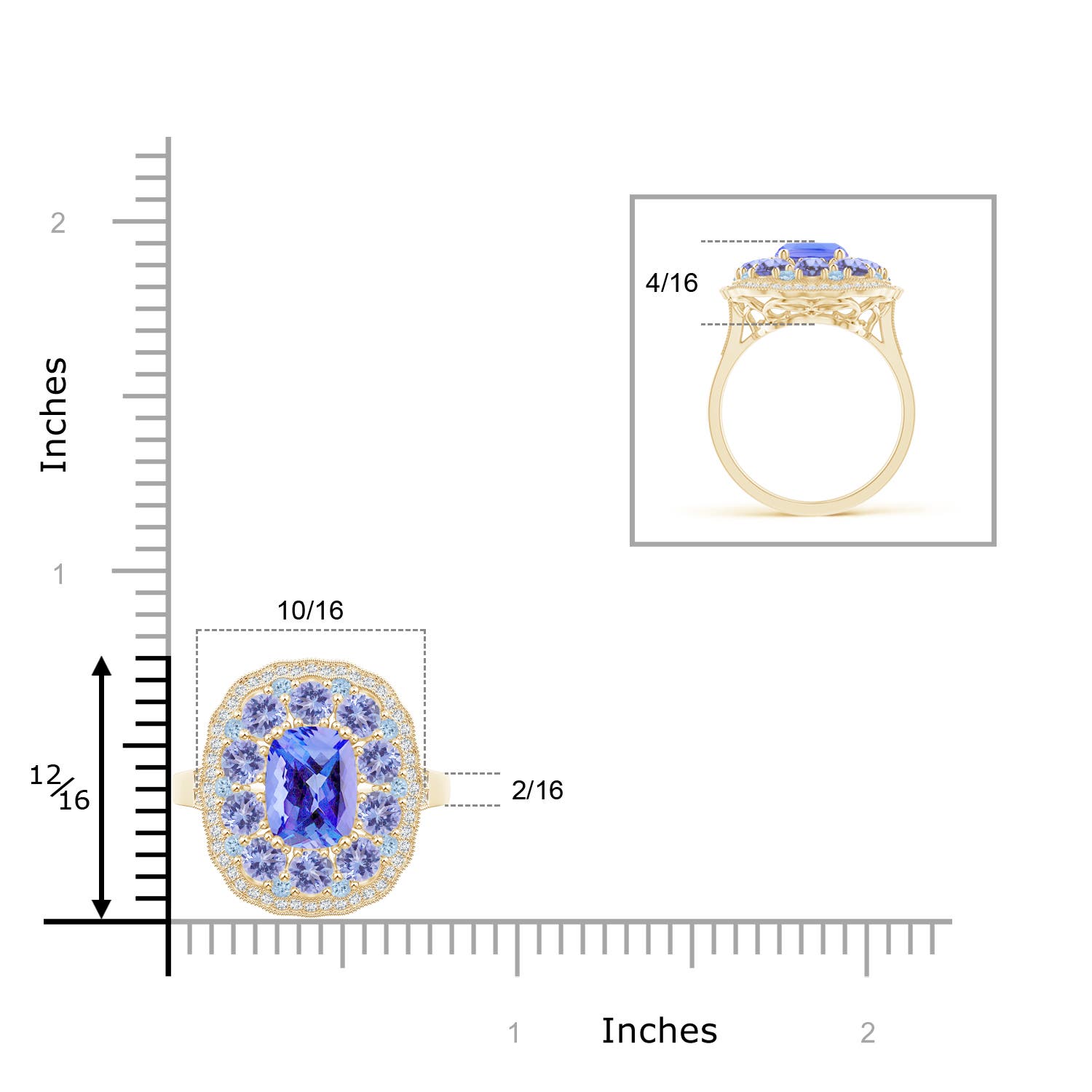 AA - Tanzanite / 2.95 CT / 14 KT Yellow Gold