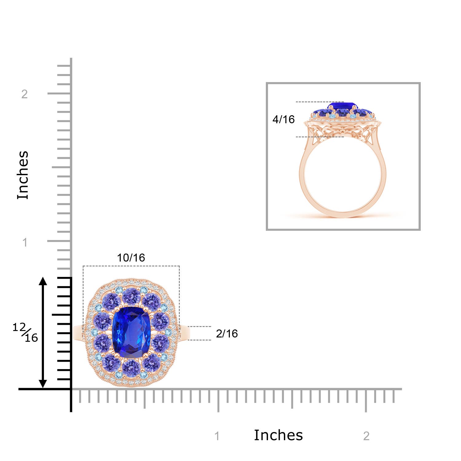 AAA - Tanzanite / 2.95 CT / 14 KT Rose Gold