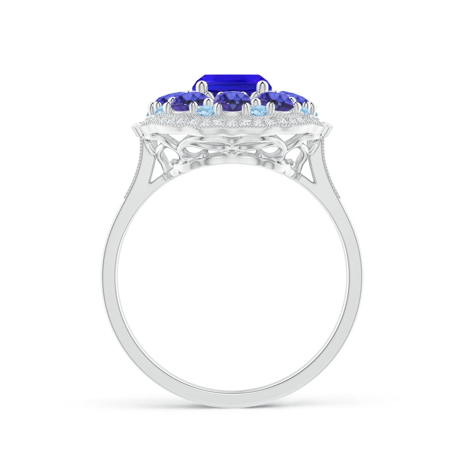 AAA - Tanzanite / 2.95 CT / 14 KT White Gold