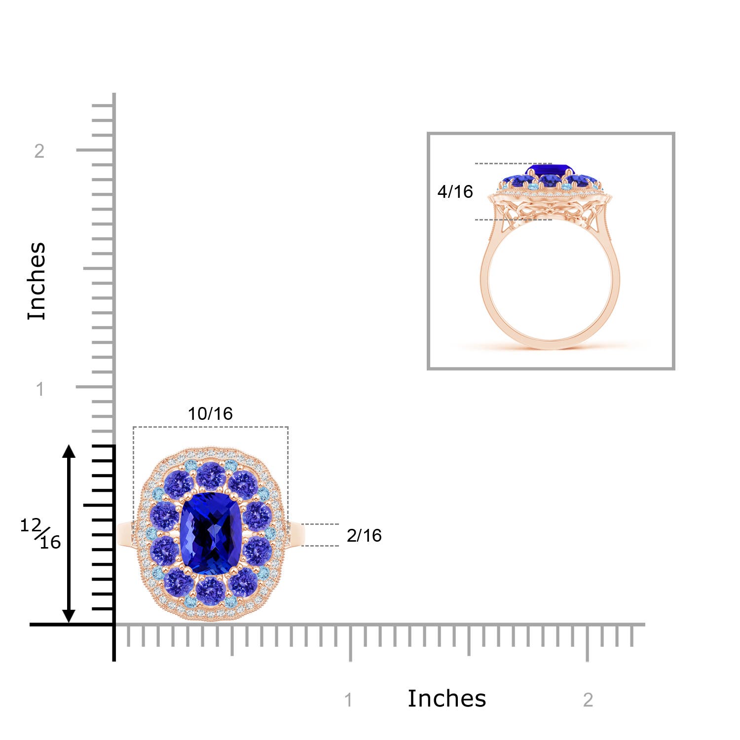 AAAA - Tanzanite / 2.95 CT / 14 KT Rose Gold