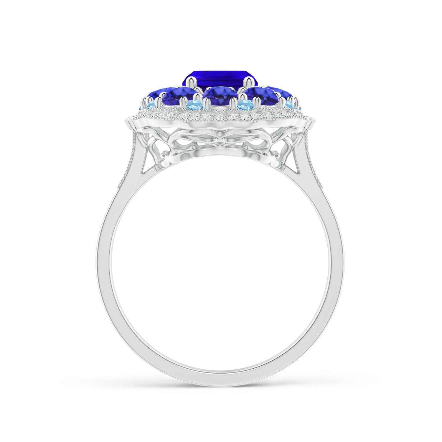 AAAA - Tanzanite / 2.95 CT / 14 KT White Gold