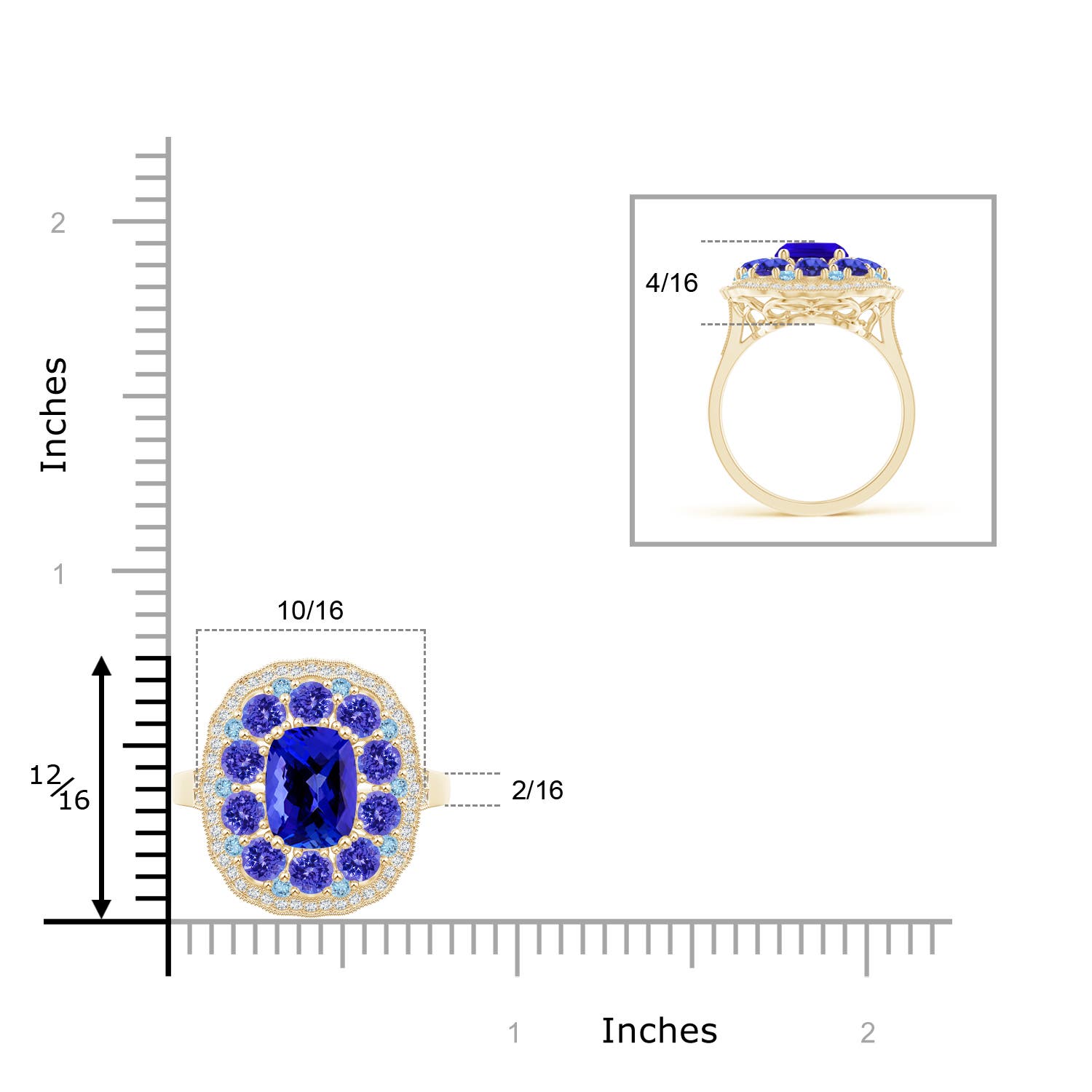 AAAA - Tanzanite / 2.95 CT / 14 KT Yellow Gold