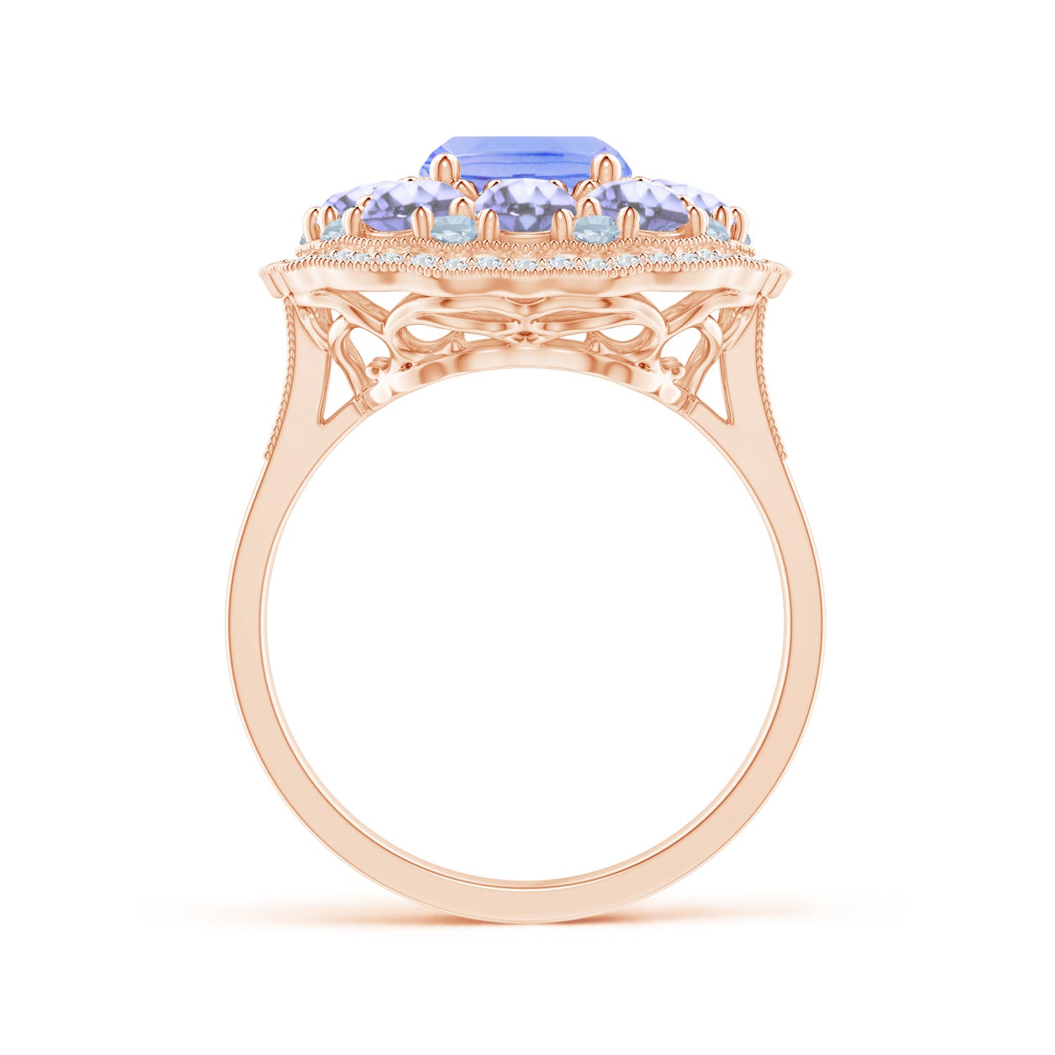 A - Tanzanite / 4.77 CT / 14 KT Rose Gold