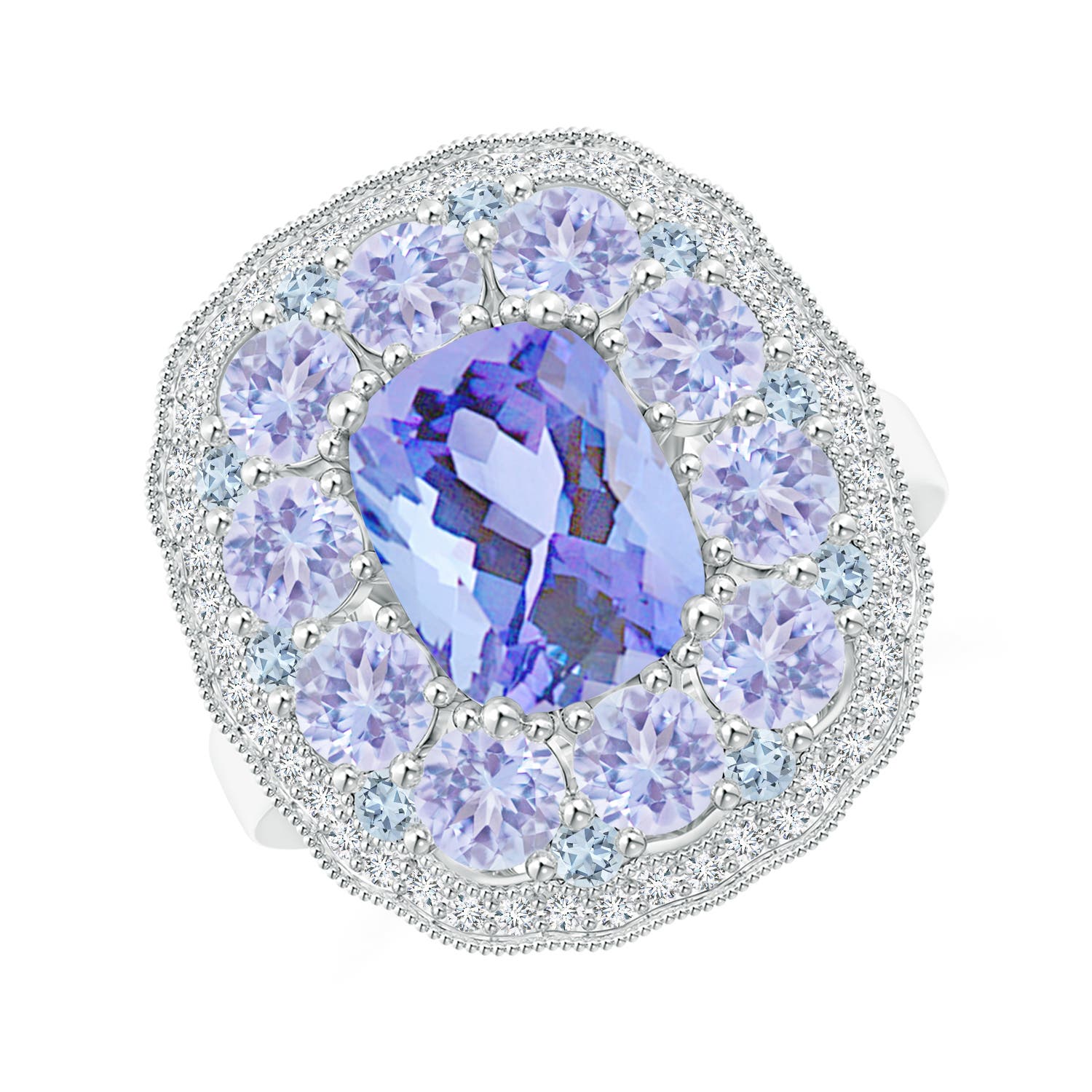 A - Tanzanite / 4.77 CT / 14 KT White Gold