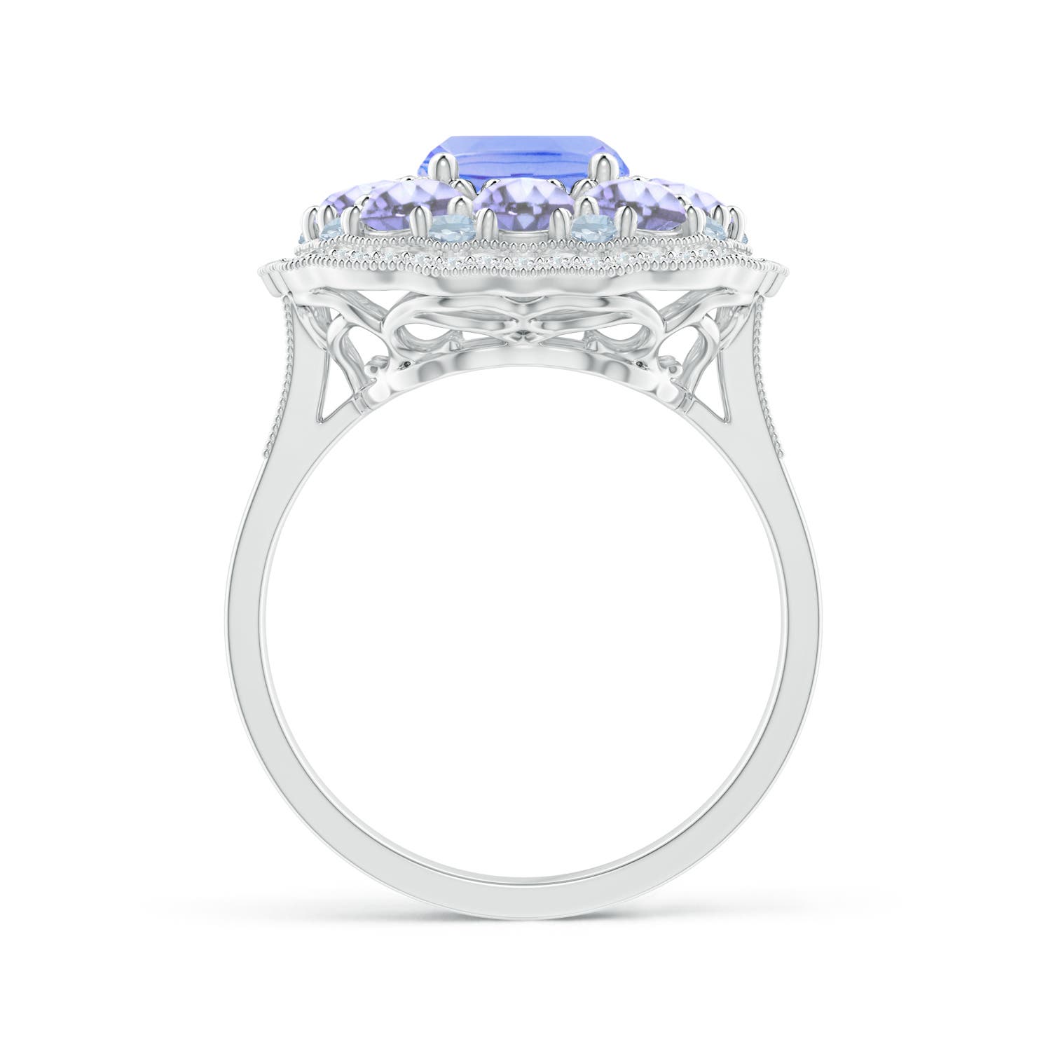 A - Tanzanite / 4.77 CT / 14 KT White Gold