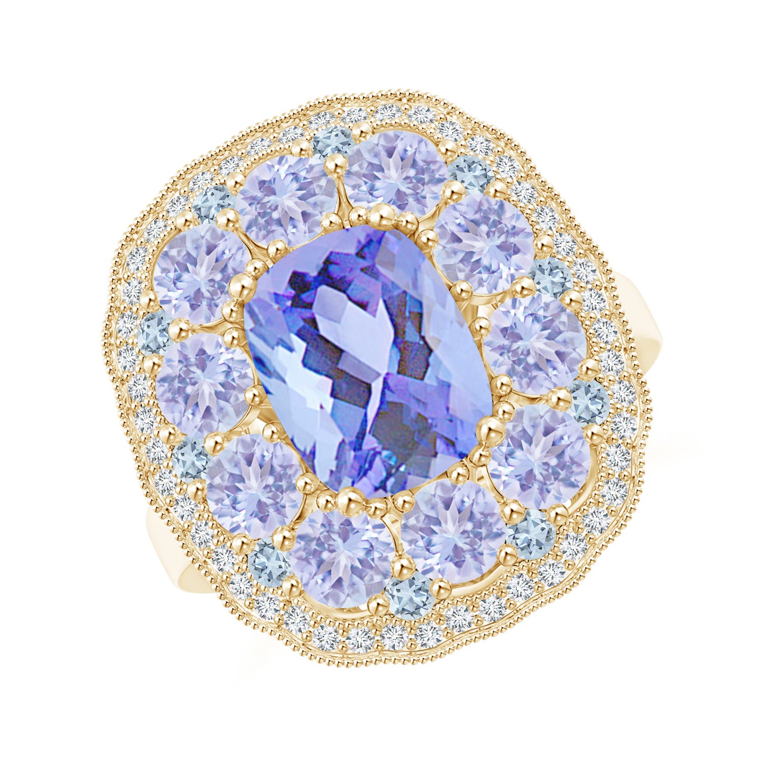 A - Tanzanite / 4.77 CT / 14 KT Yellow Gold