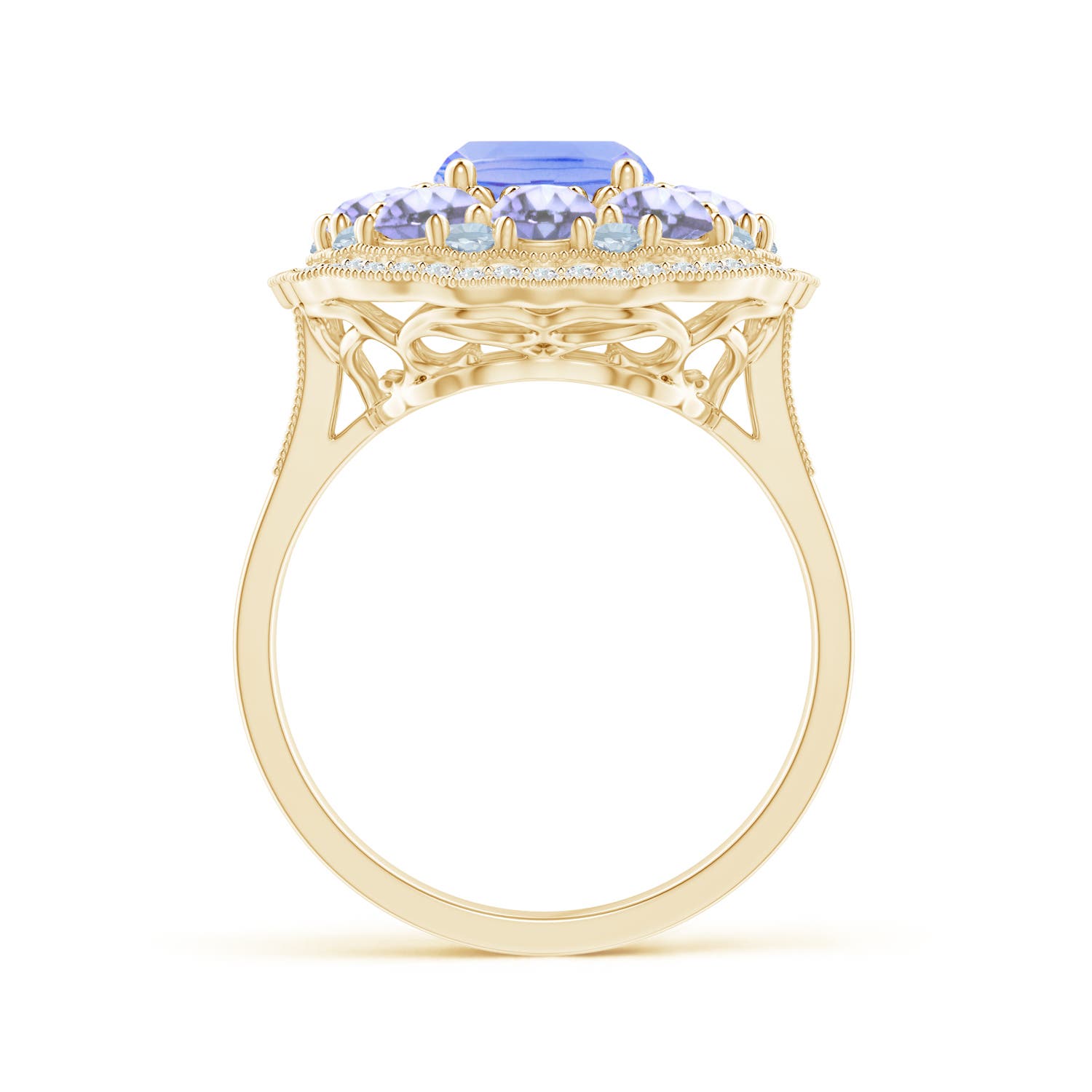 A - Tanzanite / 4.77 CT / 14 KT Yellow Gold