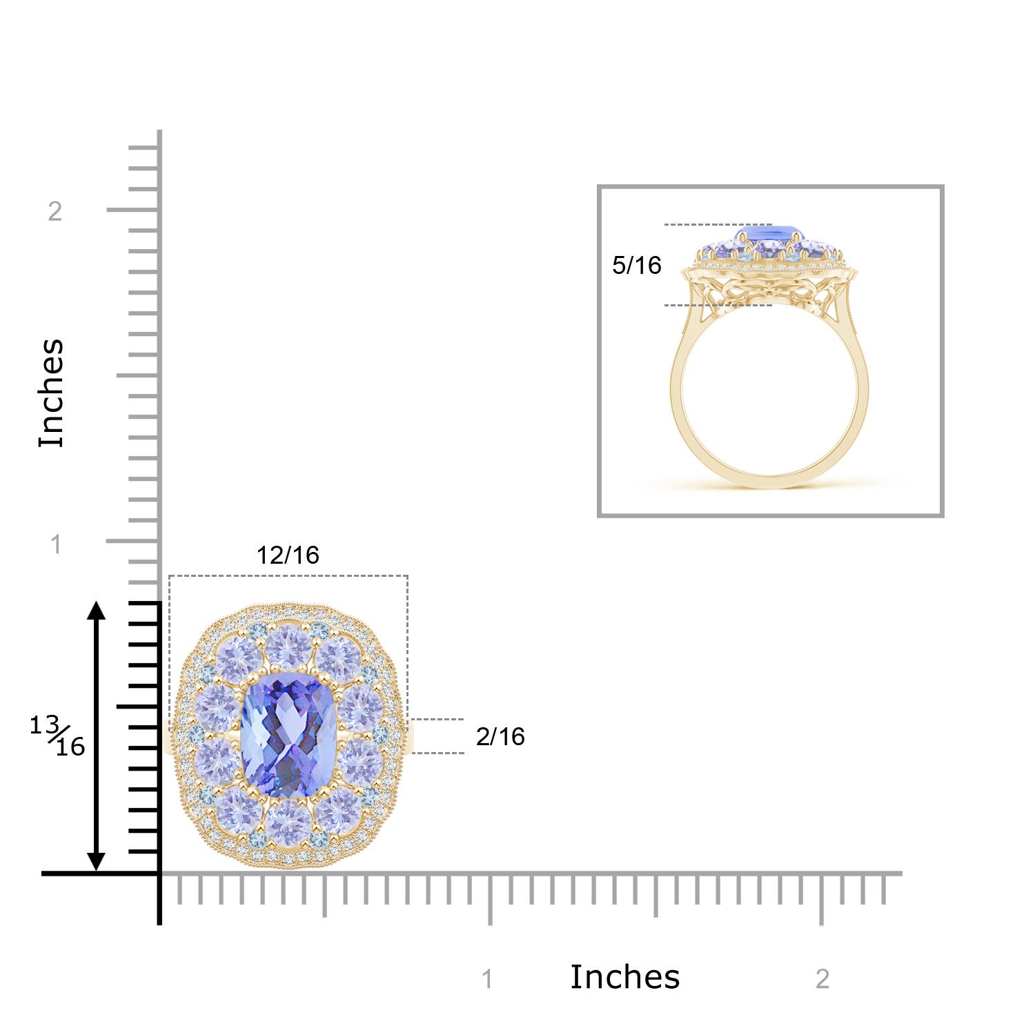 A - Tanzanite / 4.77 CT / 14 KT Yellow Gold