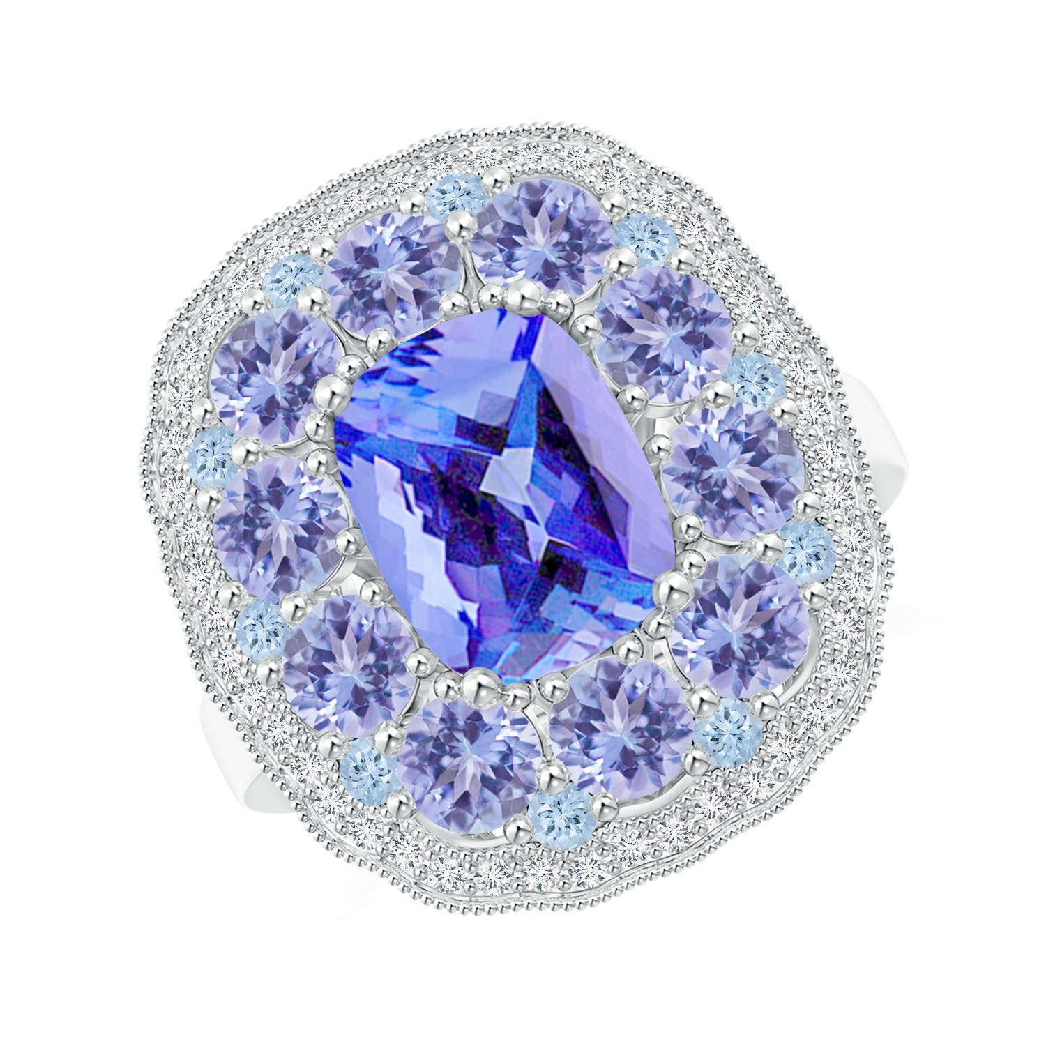 AA - Tanzanite / 4.77 CT / 14 KT White Gold