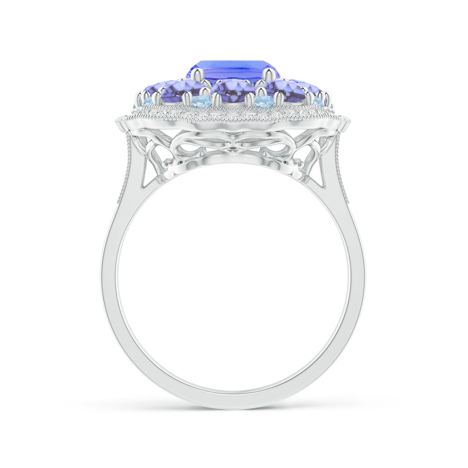 AA - Tanzanite / 4.77 CT / 14 KT White Gold