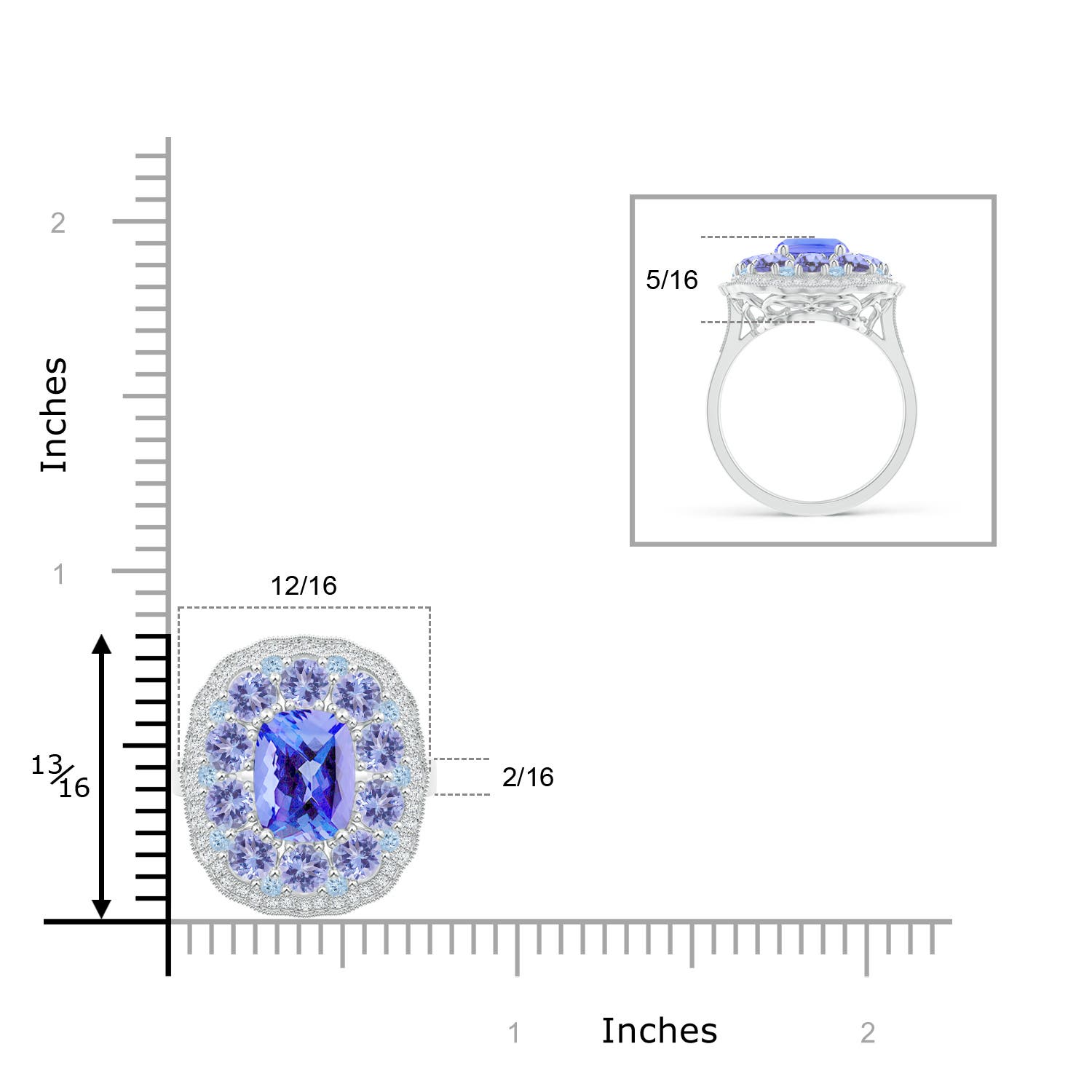 AA - Tanzanite / 4.77 CT / 14 KT White Gold