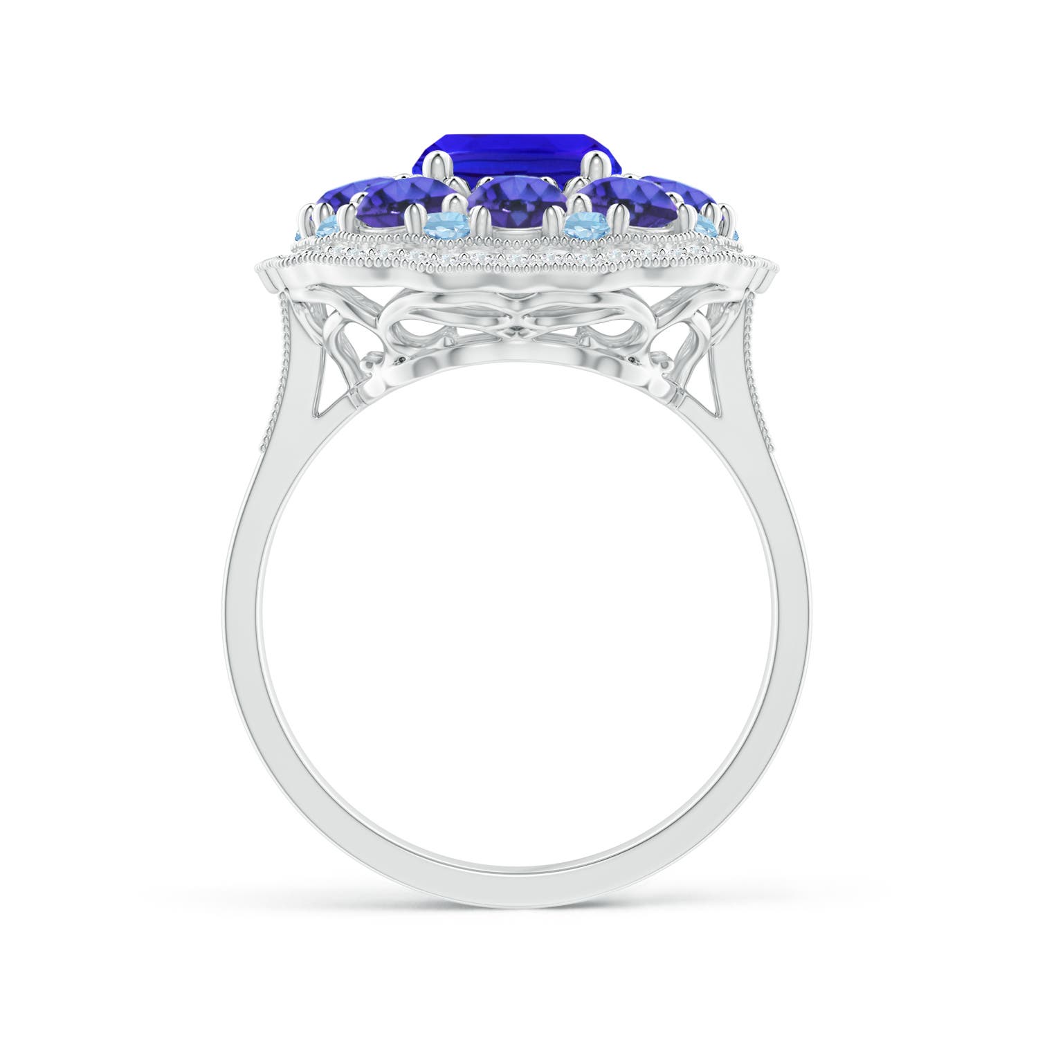 AAA - Tanzanite / 4.77 CT / 14 KT White Gold