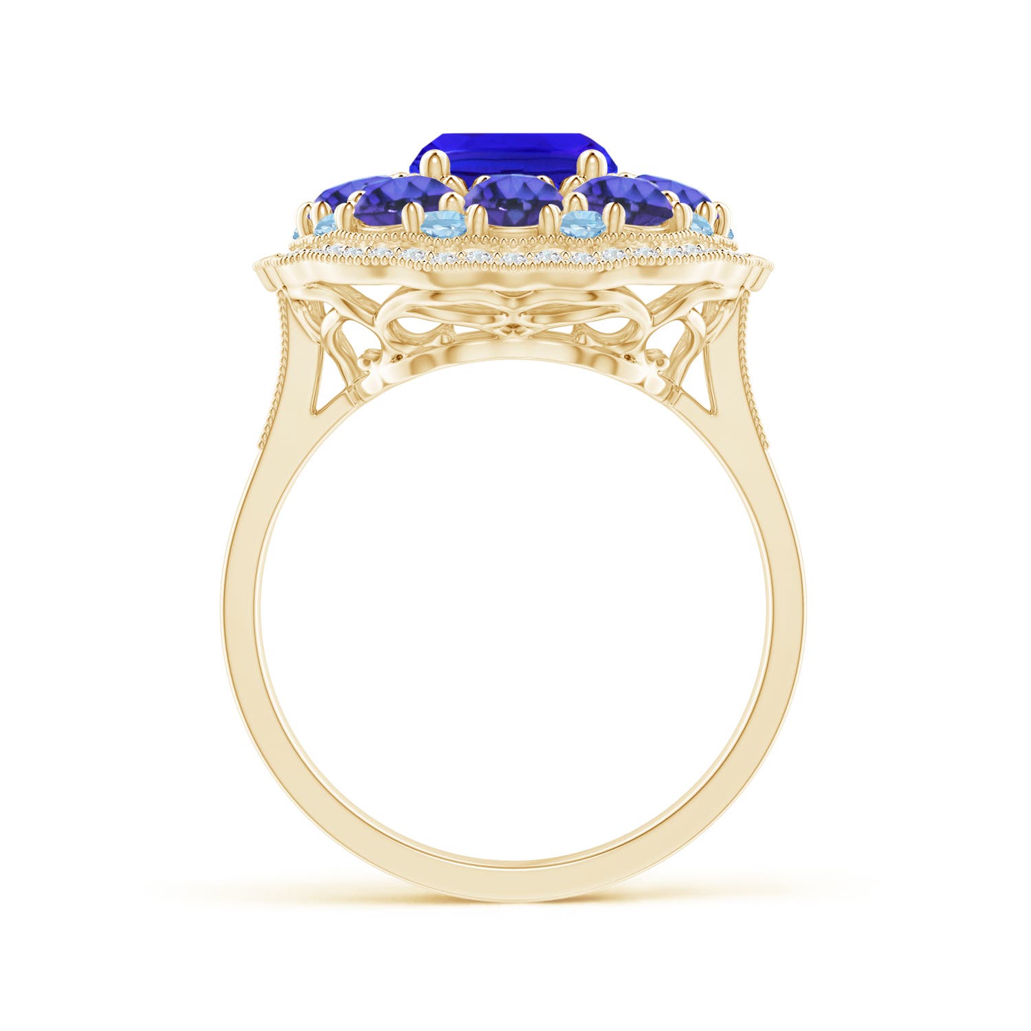 AAA - Tanzanite / 4.77 CT / 14 KT Yellow Gold