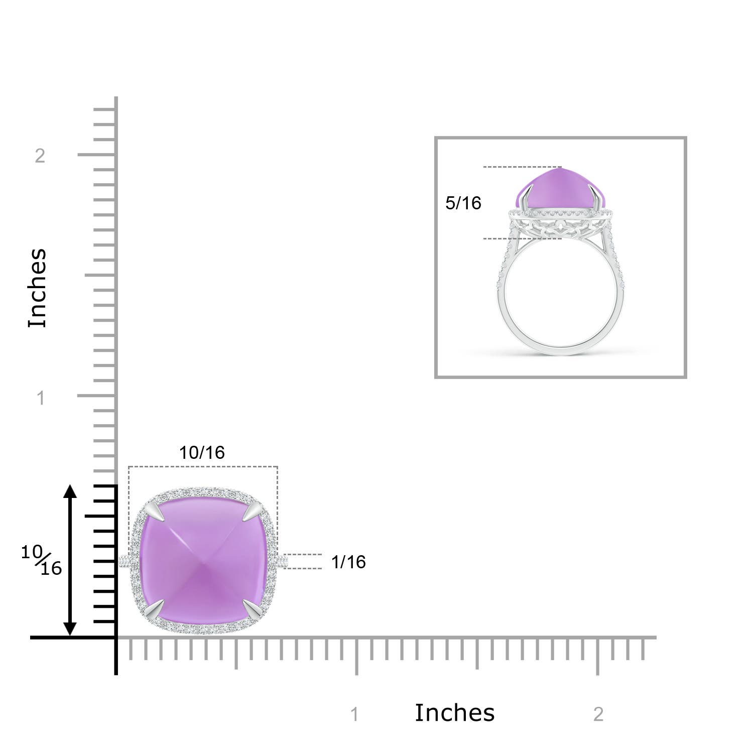 A - Amethyst / 10.34 CT / 14 KT White Gold