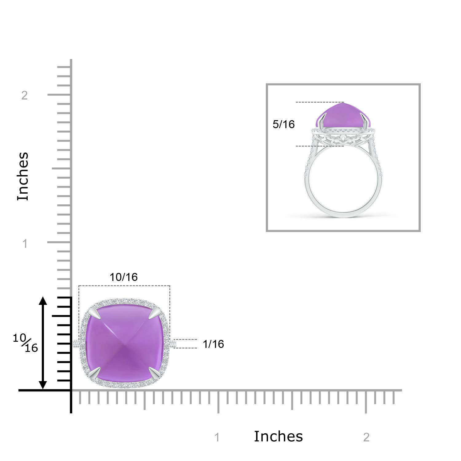 AA - Amethyst / 10.34 CT / 14 KT White Gold