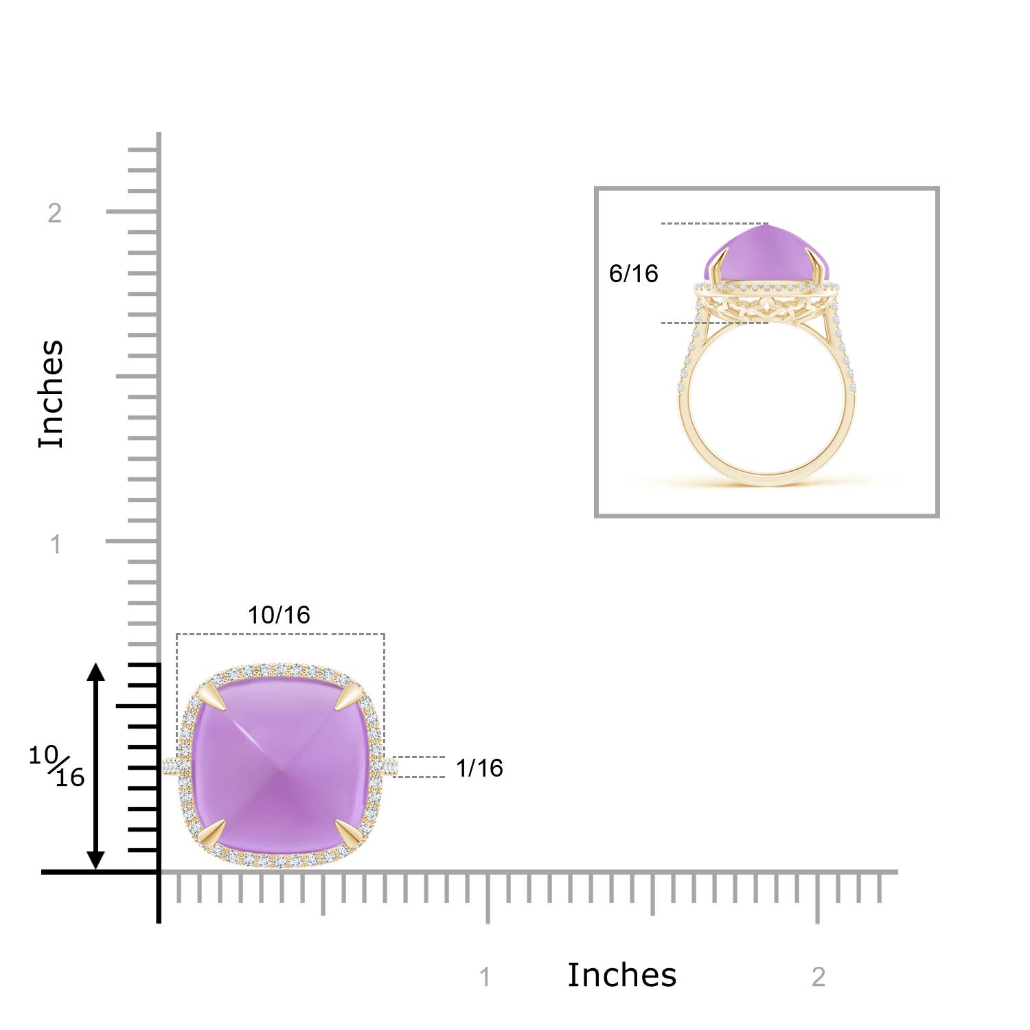 A - Amethyst / 12.91 CT / 14 KT Yellow Gold