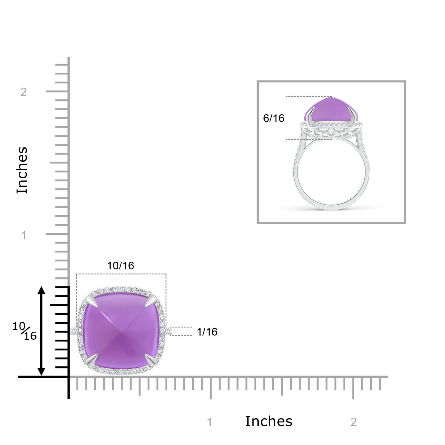 AA - Amethyst / 12.91 CT / 14 KT White Gold
