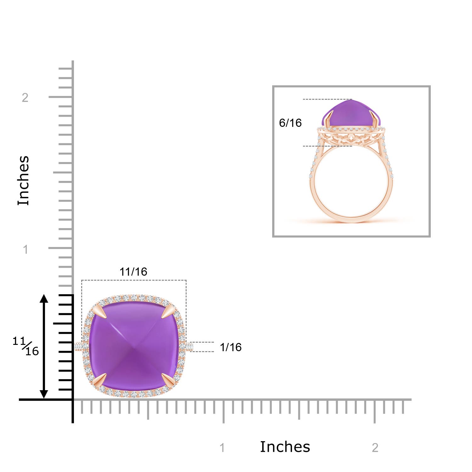 AAA - Amethyst / 16.02 CT / 14 KT Rose Gold