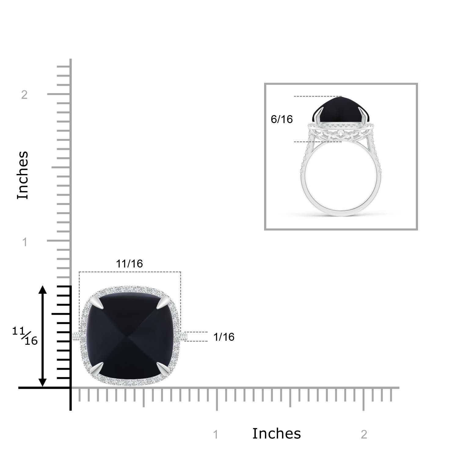 AAA - Black Onyx / 17.52 CT / 14 KT White Gold