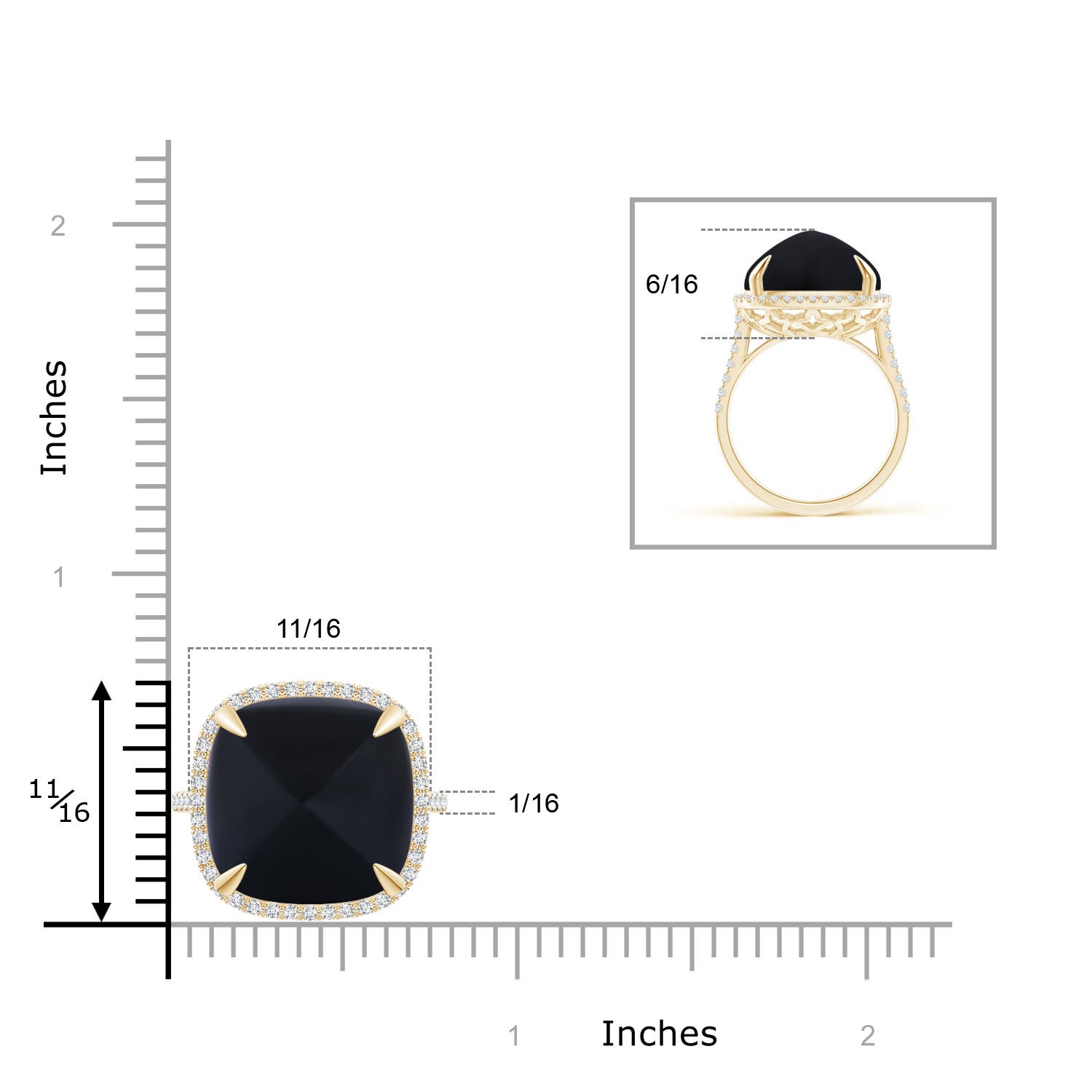 AAA - Black Onyx / 17.52 CT / 14 KT Yellow Gold