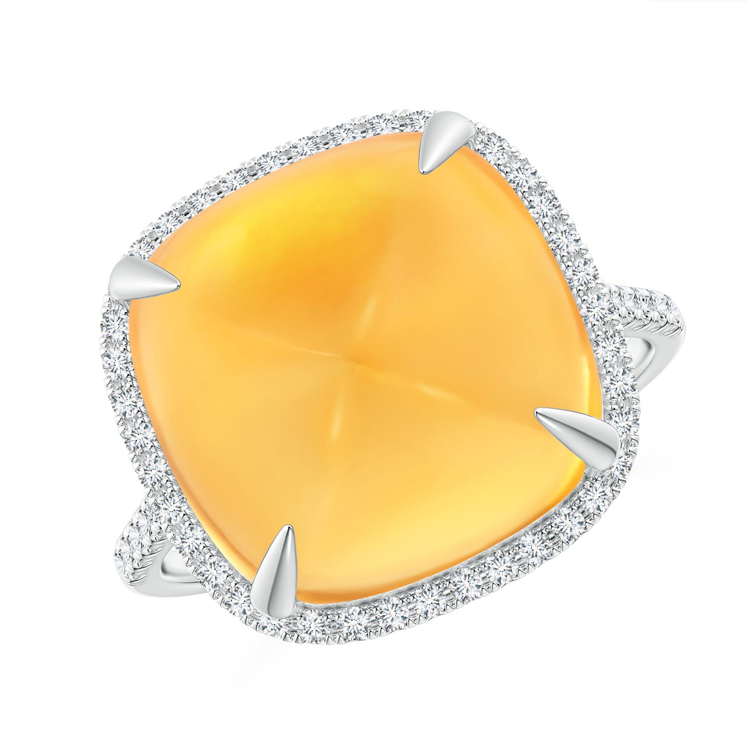 AA - Citrine / 11.65 CT / 14 KT White Gold