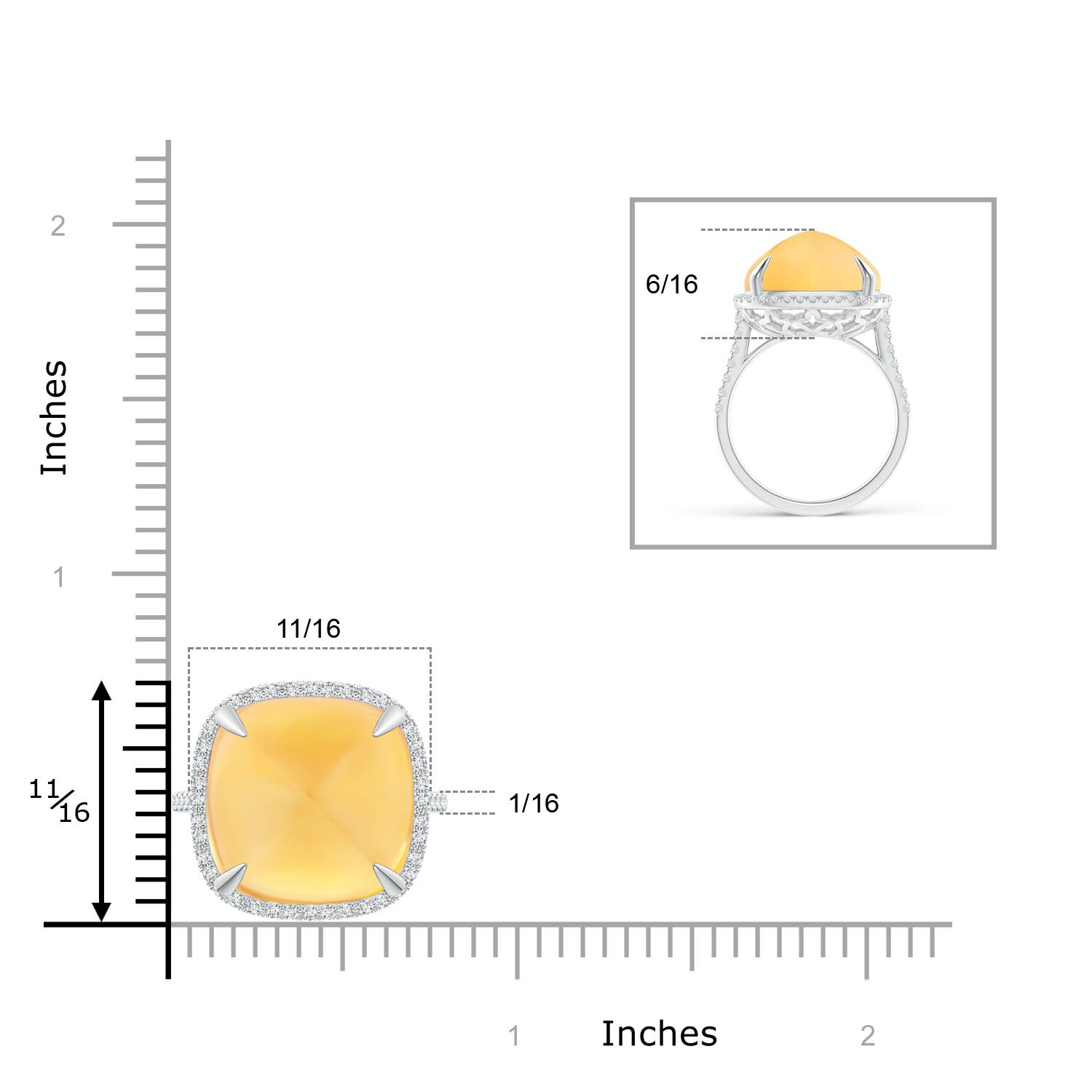 A - Citrine / 16.02 CT / 14 KT White Gold