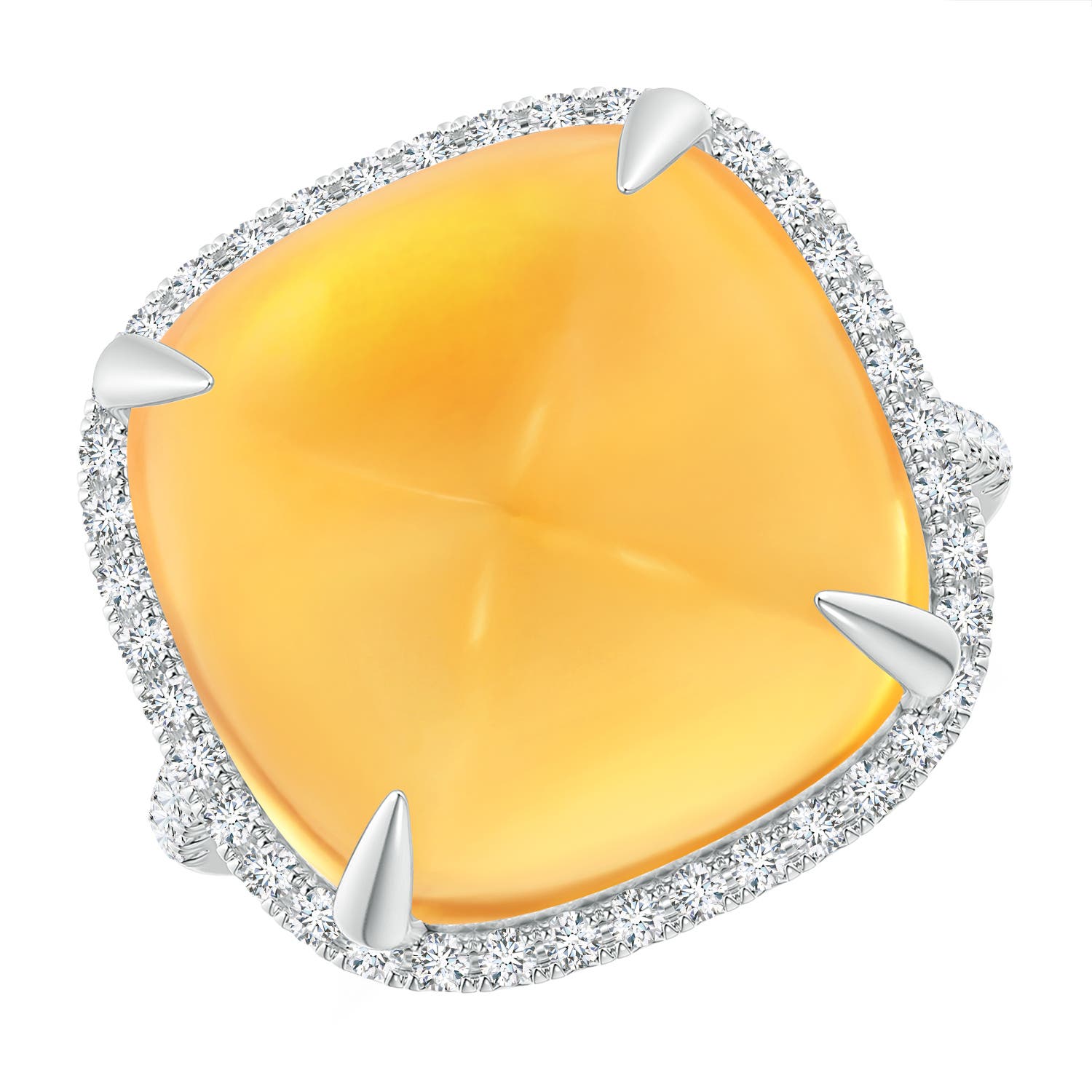 AA - Citrine / 16.02 CT / 14 KT White Gold