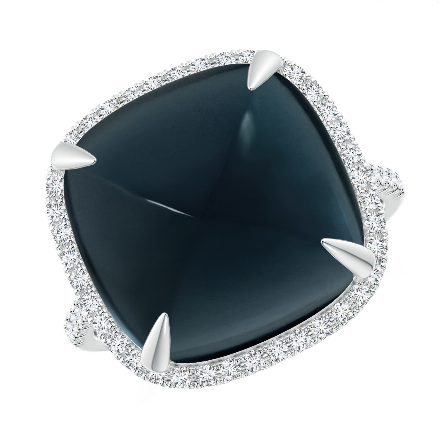 A - London Blue Topaz / 15.41 CT / 14 KT White Gold