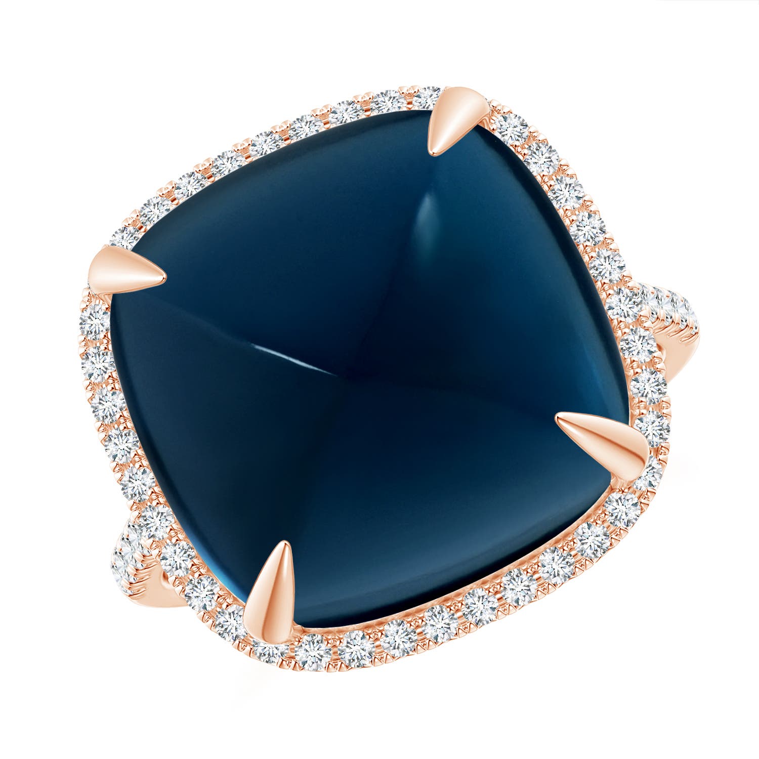 AAAA - London Blue Topaz / 15.41 CT / 14 KT Rose Gold