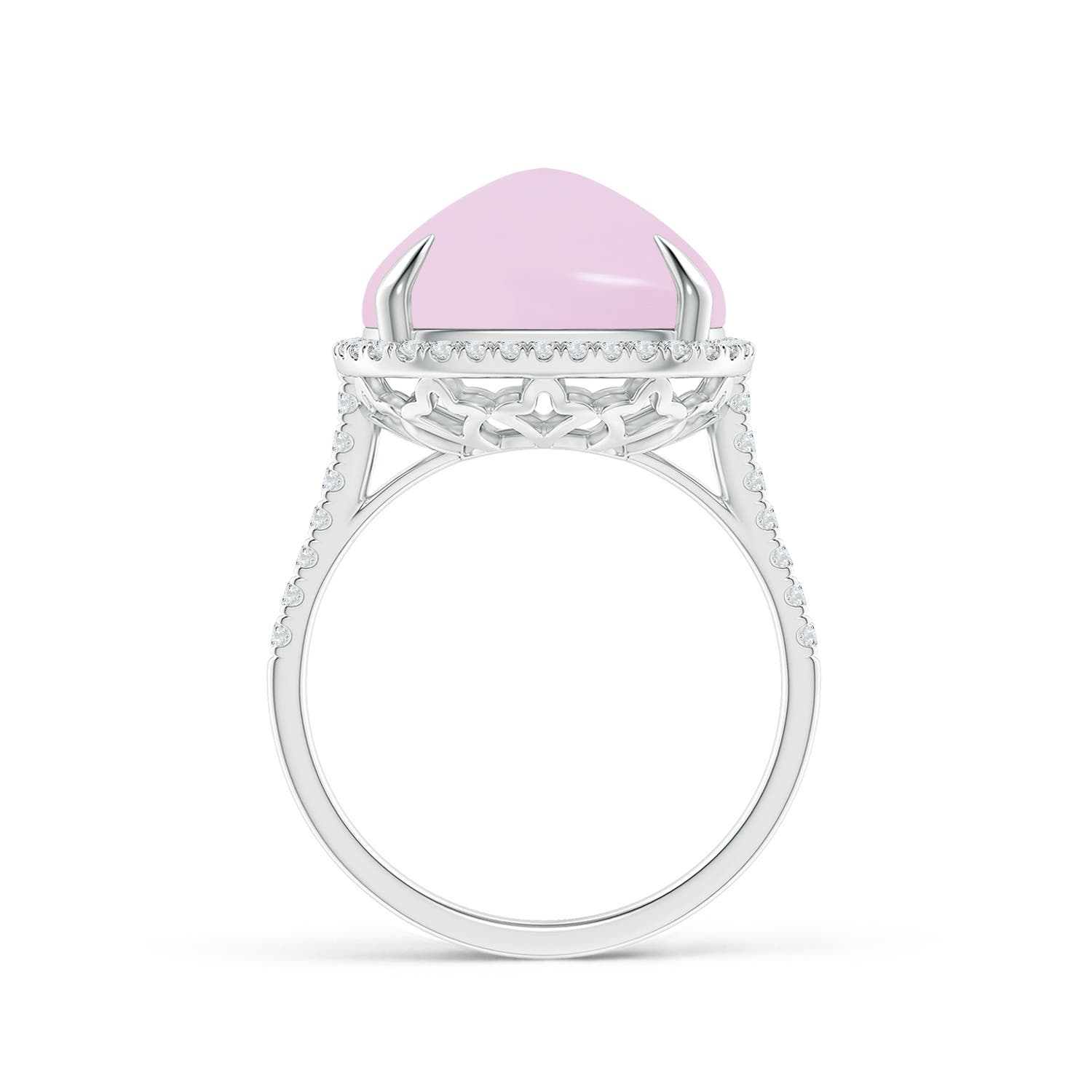 A - Rose Quartz / 10.51 CT / 14 KT White Gold