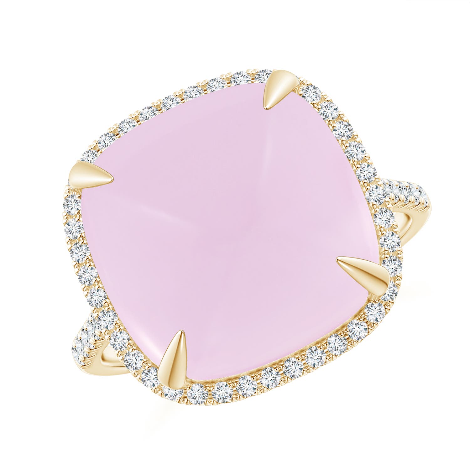 A - Rose Quartz / 10.51 CT / 14 KT Yellow Gold