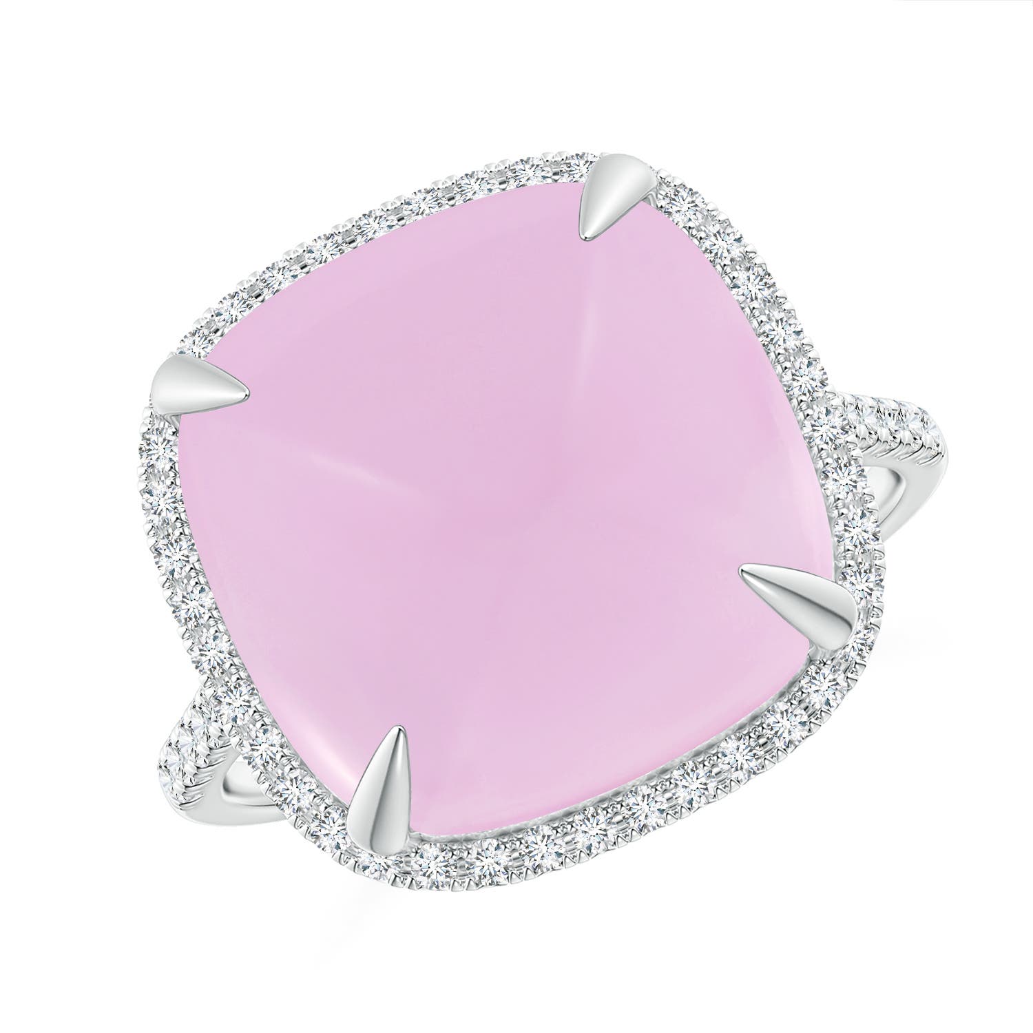 AA - Rose Quartz / 10.51 CT / 14 KT White Gold