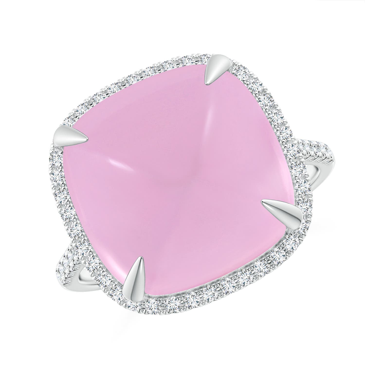 AAAA - Rose Quartz / 10.51 CT / 14 KT White Gold