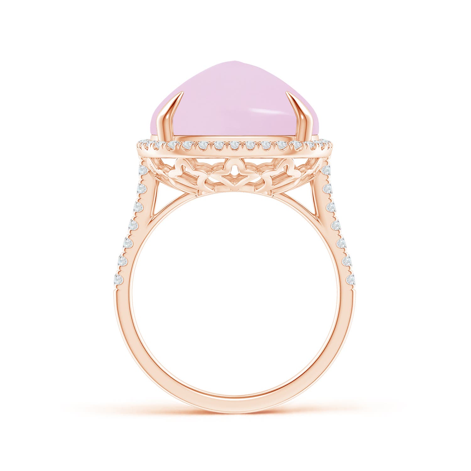 A - Rose Quartz / 12.41 CT / 14 KT Rose Gold