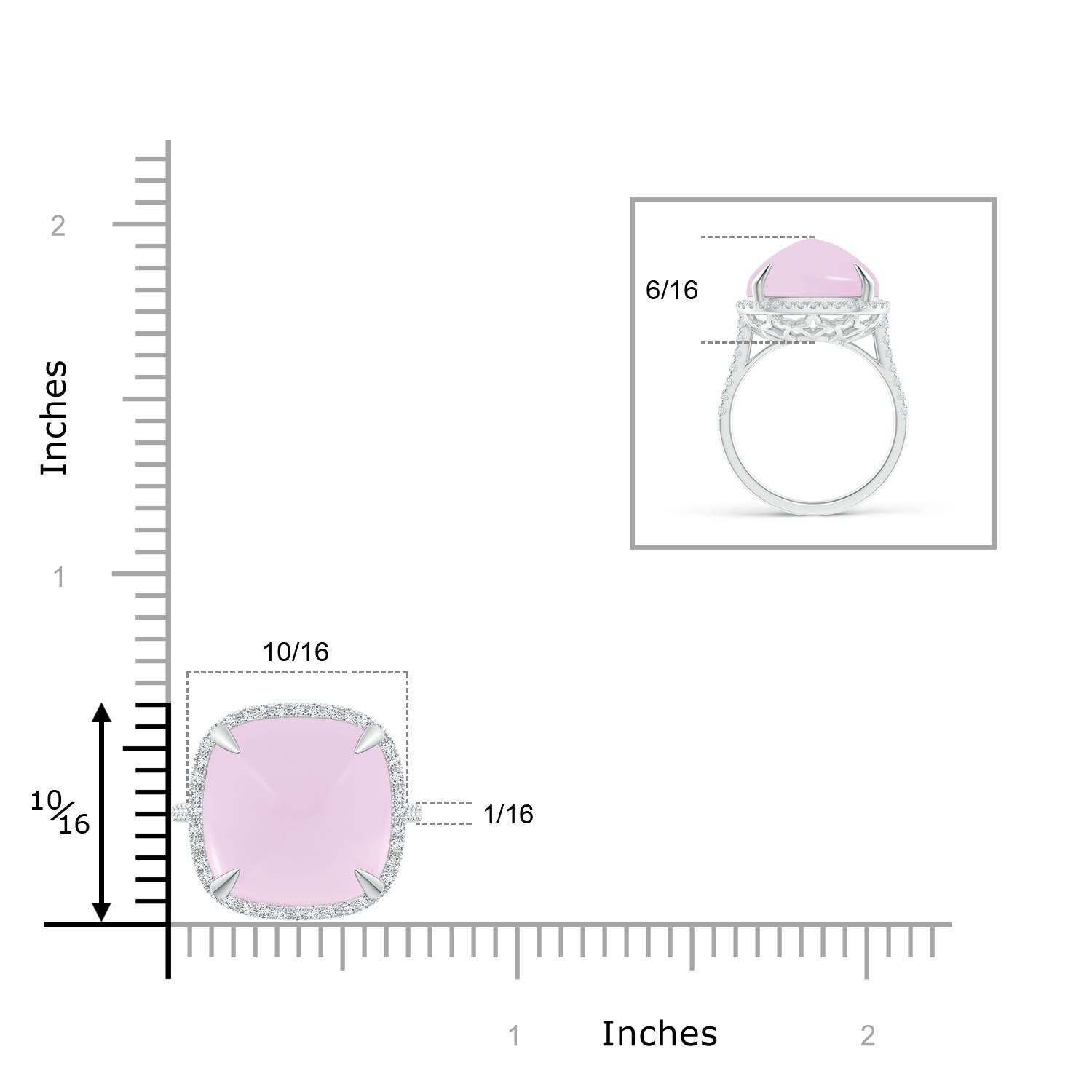 A - Rose Quartz / 12.41 CT / 14 KT White Gold