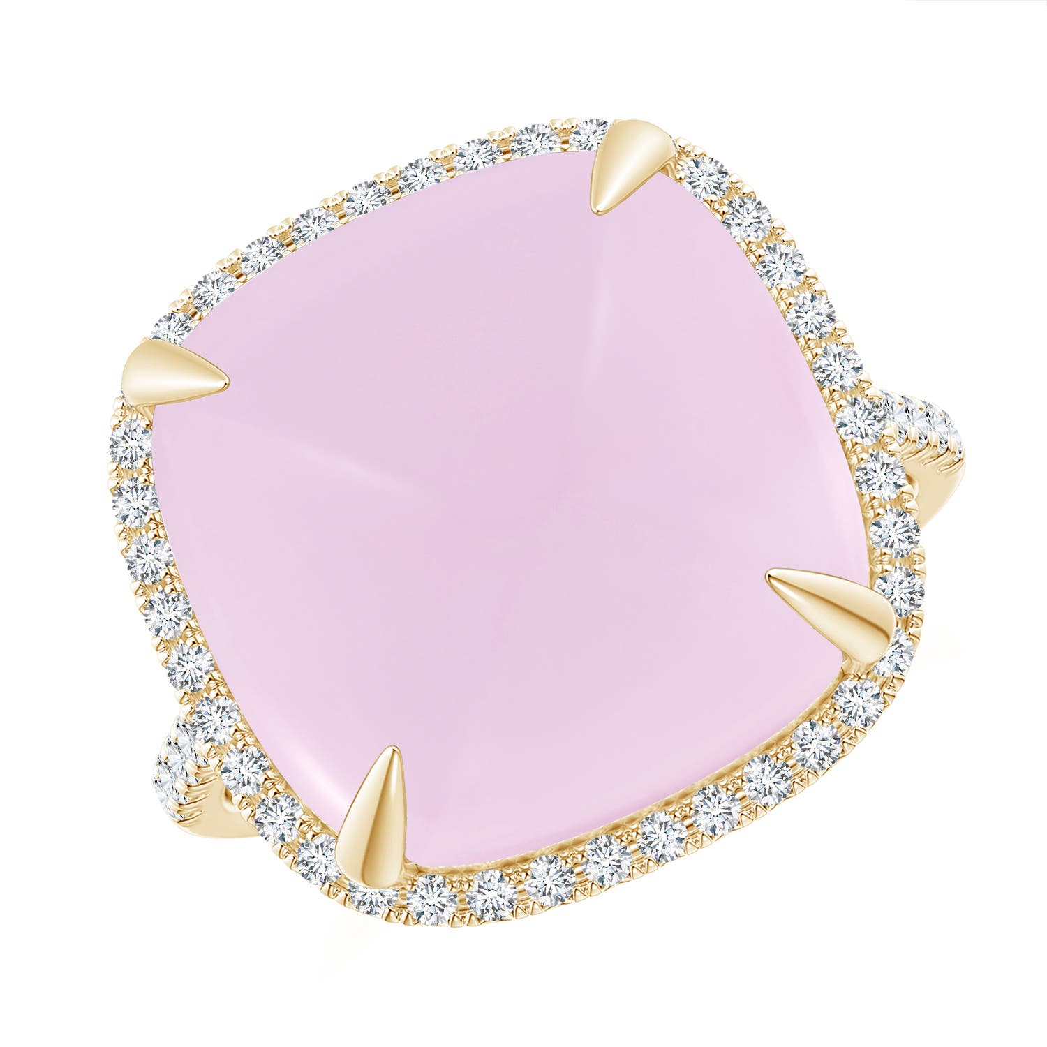 A - Rose Quartz / 12.41 CT / 14 KT Yellow Gold