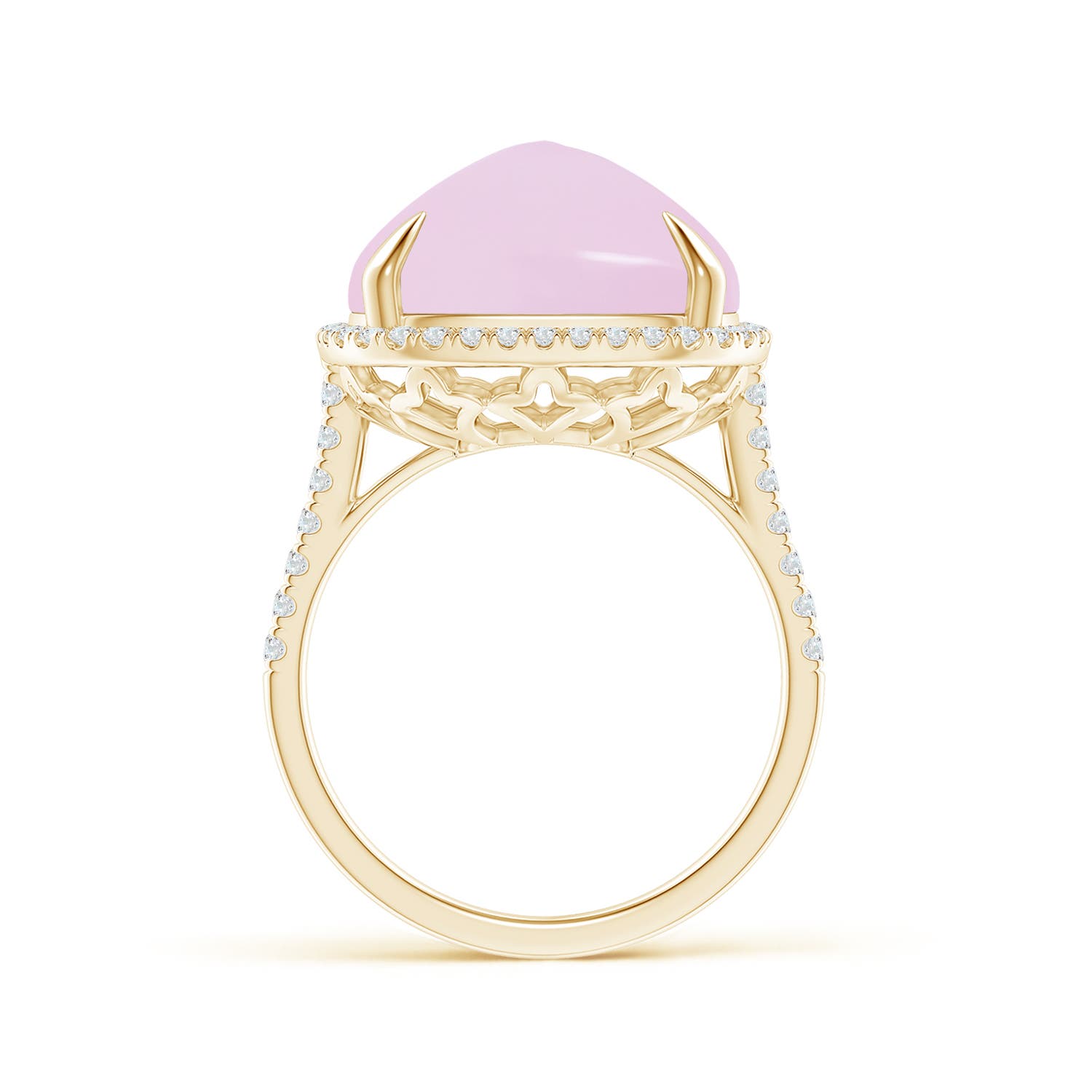 A - Rose Quartz / 12.41 CT / 14 KT Yellow Gold