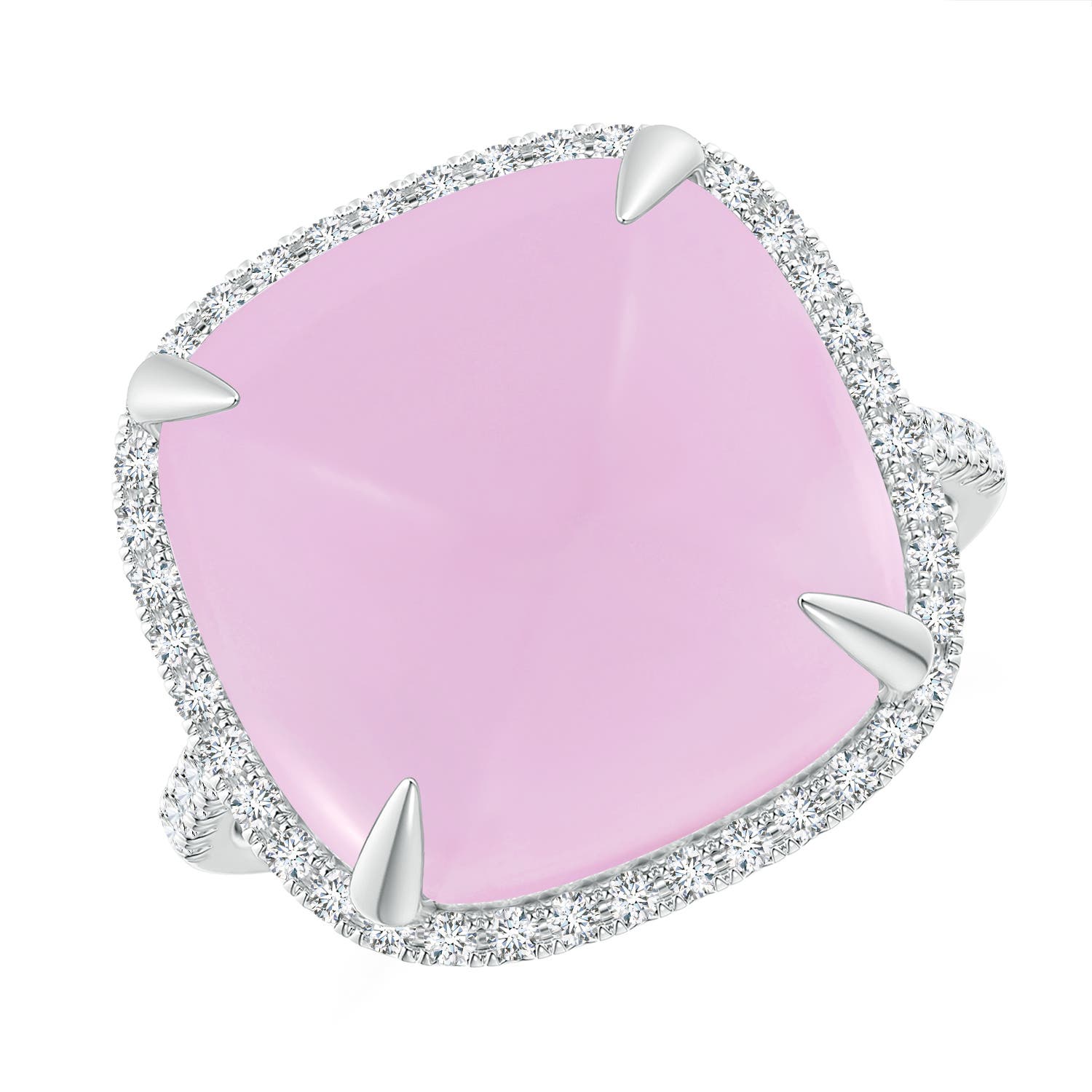 AA - Rose Quartz / 12.41 CT / 14 KT White Gold