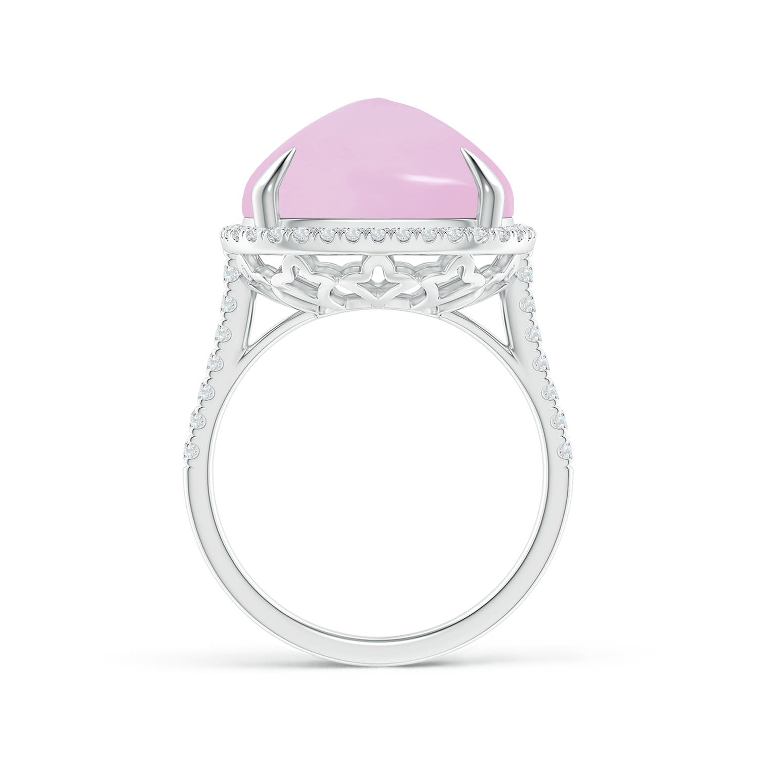 AA - Rose Quartz / 12.41 CT / 14 KT White Gold